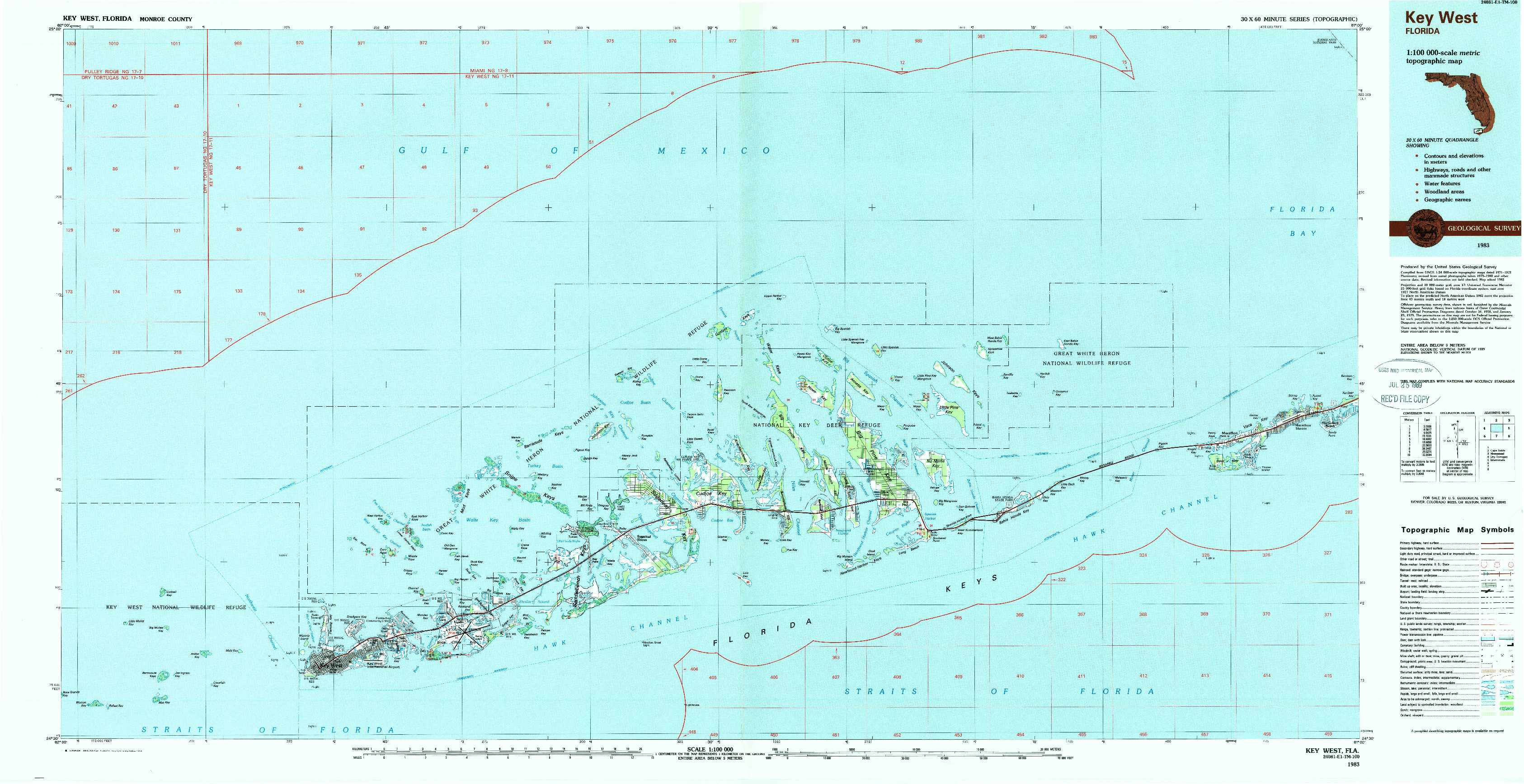 USGS 1:100000-SCALE QUADRANGLE FOR KEY WEST, FL 1983