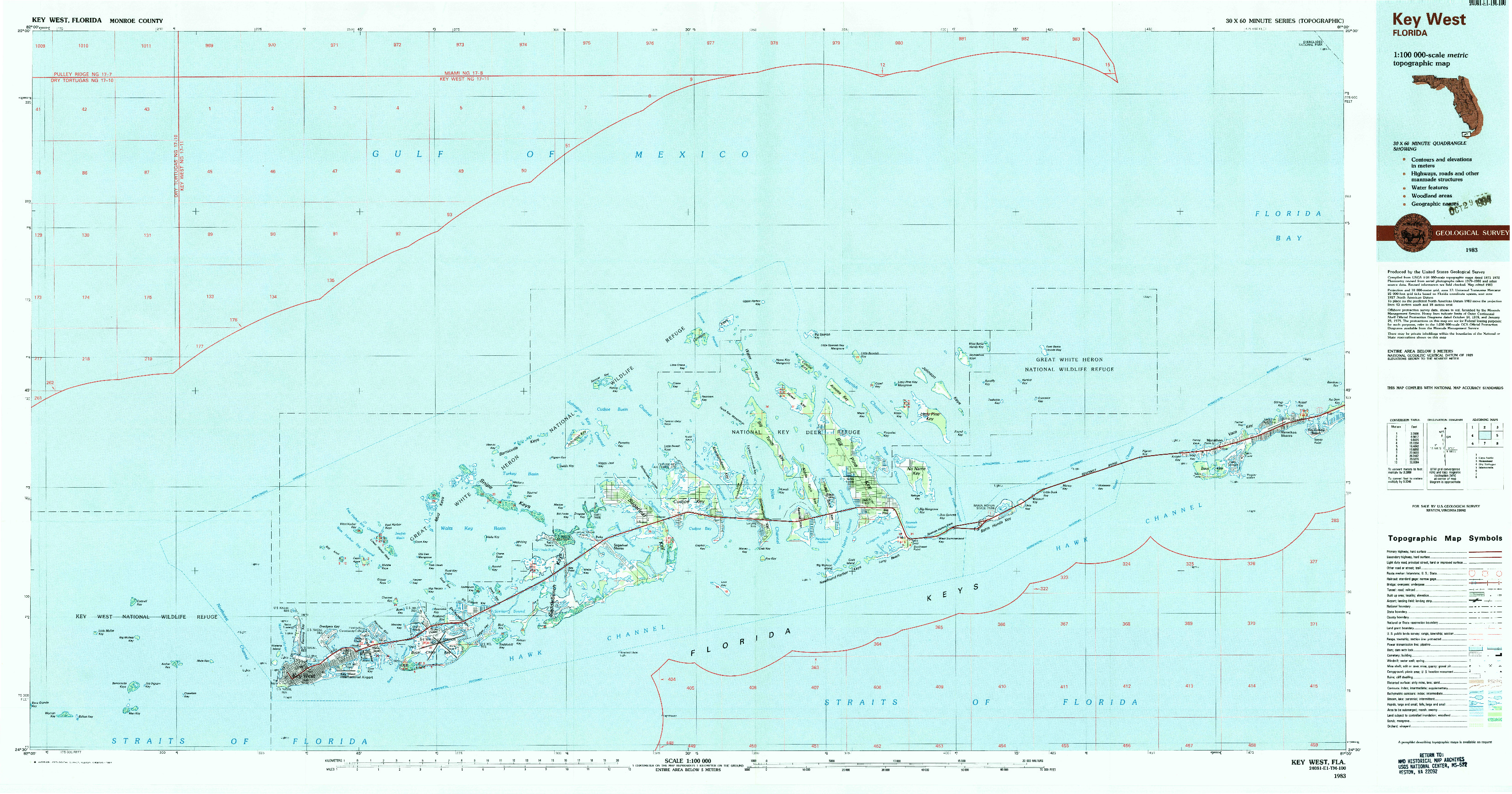 USGS 1:100000-SCALE QUADRANGLE FOR KEY WEST, FL 1983