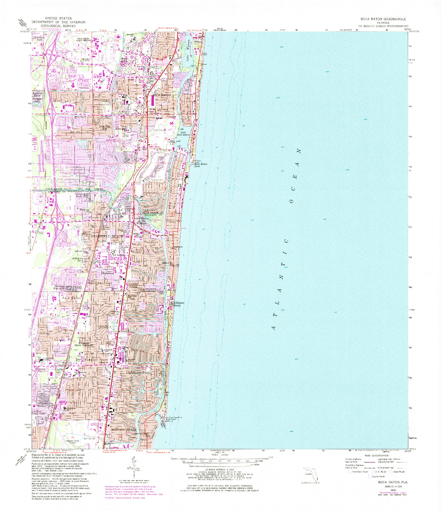 USGS 1:24000-SCALE QUADRANGLE FOR BOCA RATON, FL 1962