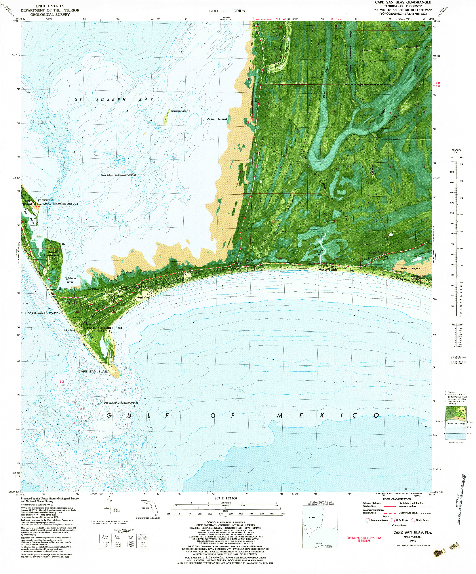 USGS 1:24000-SCALE QUADRANGLE FOR CAPE SAN BLAS, FL 1982