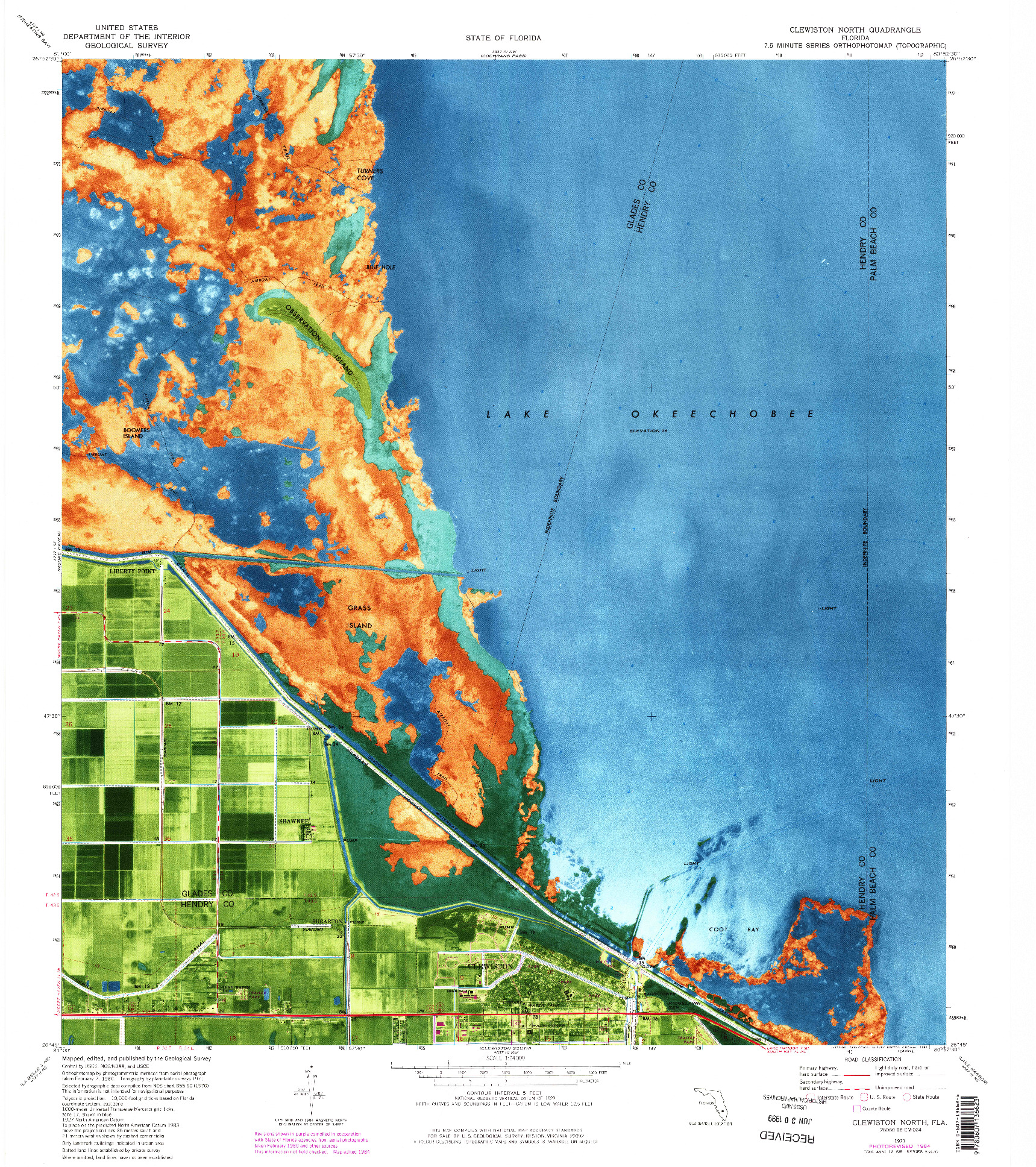 USGS 1:24000-SCALE QUADRANGLE FOR CLEWISTON NORTH, FL 1971