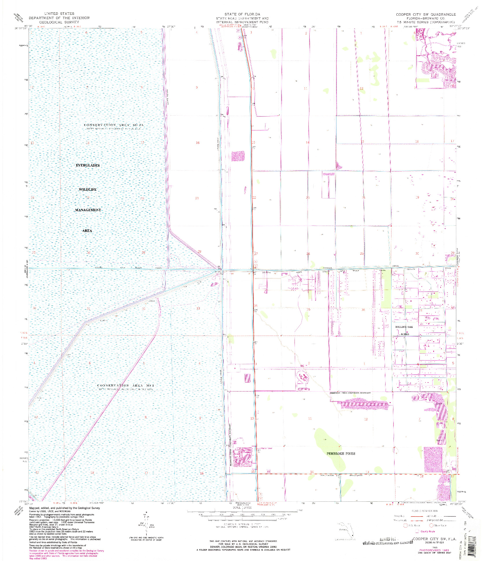 USGS 1:24000-SCALE QUADRANGLE FOR COOPER CITY SW, FL 1963