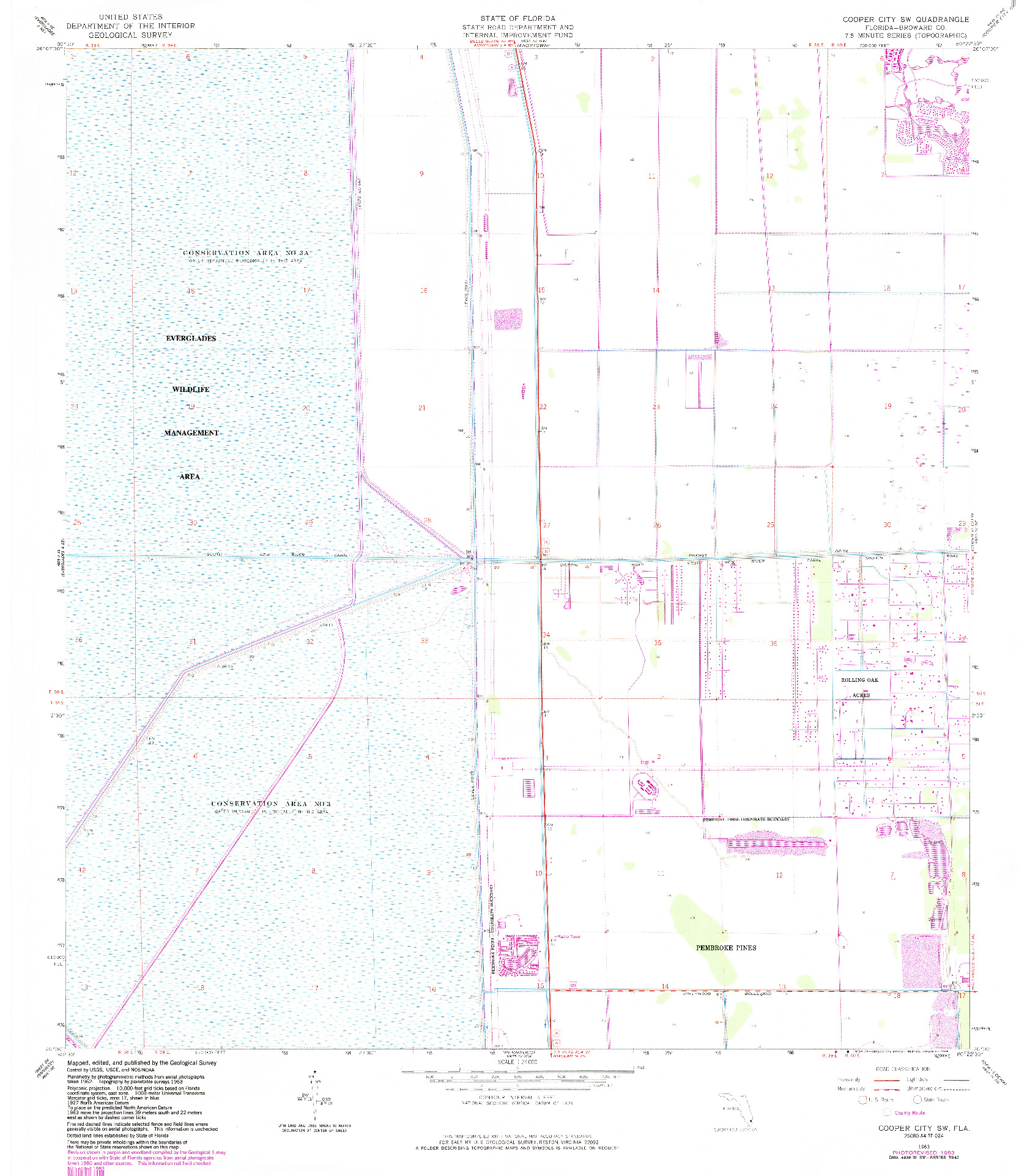 USGS 1:24000-SCALE QUADRANGLE FOR COOPER CITY SW, FL 1963