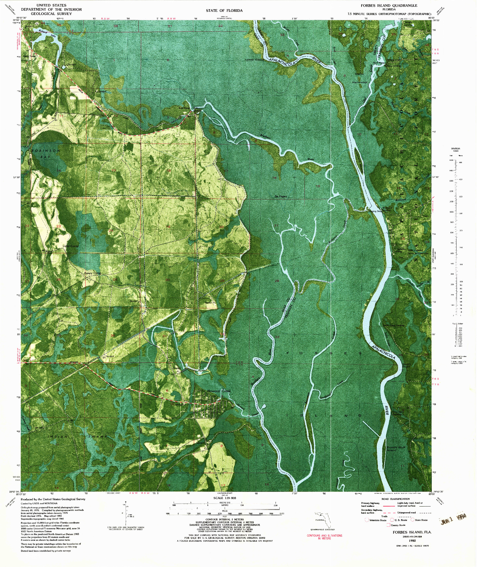 USGS 1:24000-SCALE QUADRANGLE FOR FORBES ISLAND, FL 1982