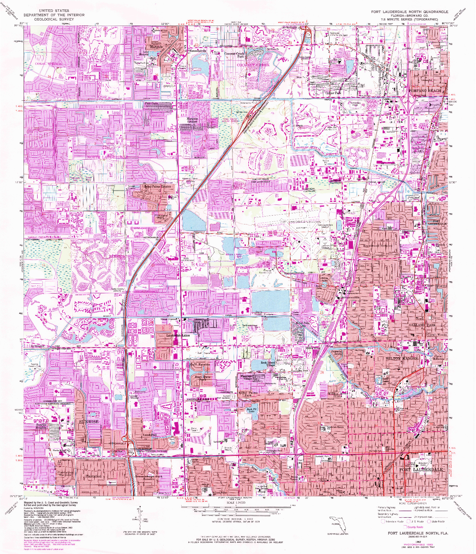 USGS 1:24000-SCALE QUADRANGLE FOR FORT LAUDERDALE NORTH, FL 1962