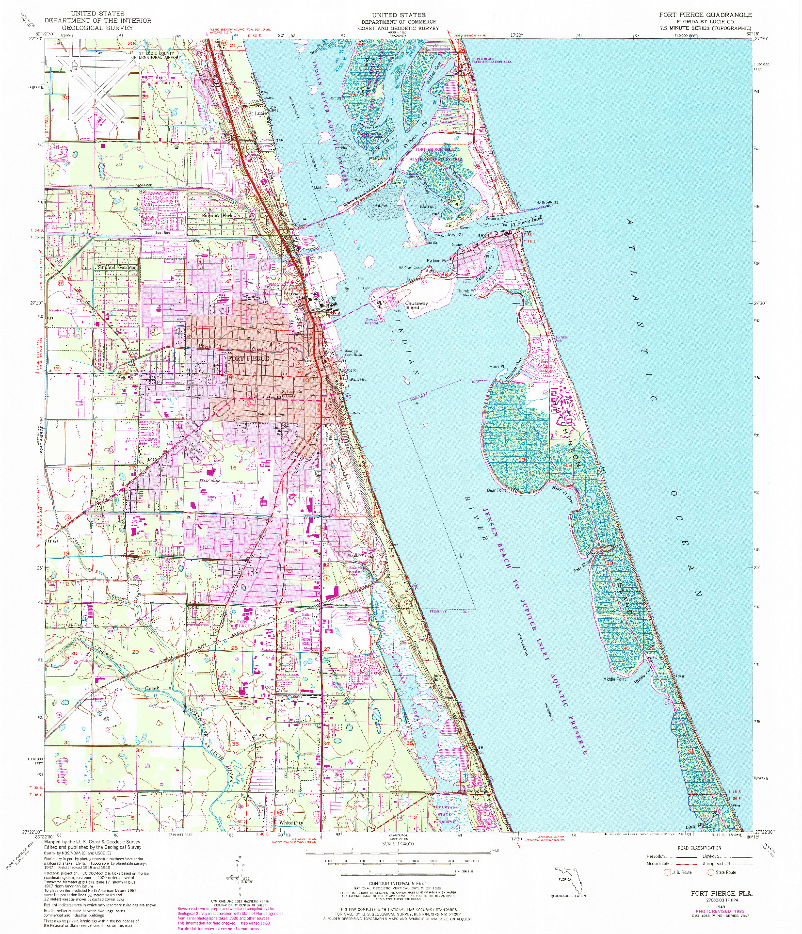 USGS 1:24000-SCALE QUADRANGLE FOR FORT PIERCE, FL 1949