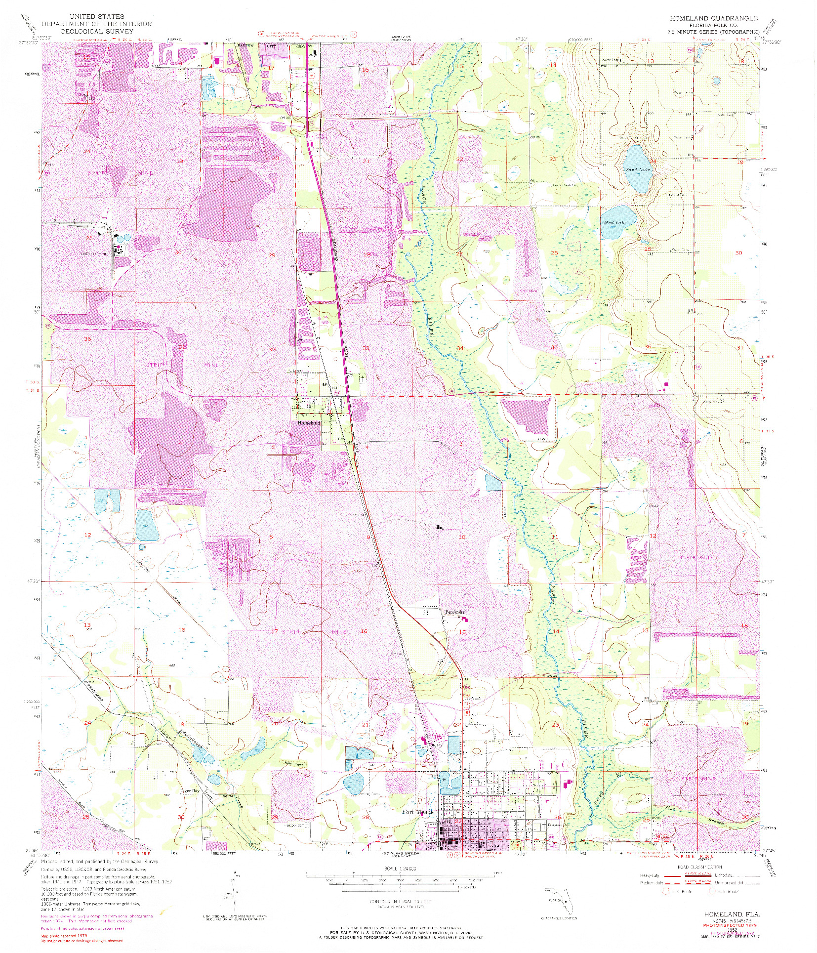 USGS 1:24000-SCALE QUADRANGLE FOR HOMELAND, FL 1952