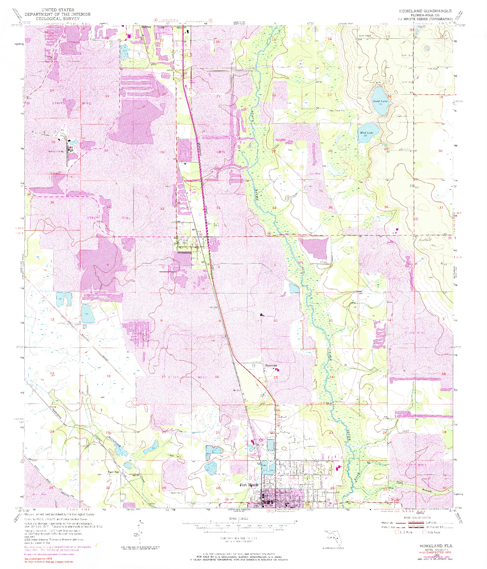 USGS 1:24000-SCALE QUADRANGLE FOR HOMELAND, FL 1952