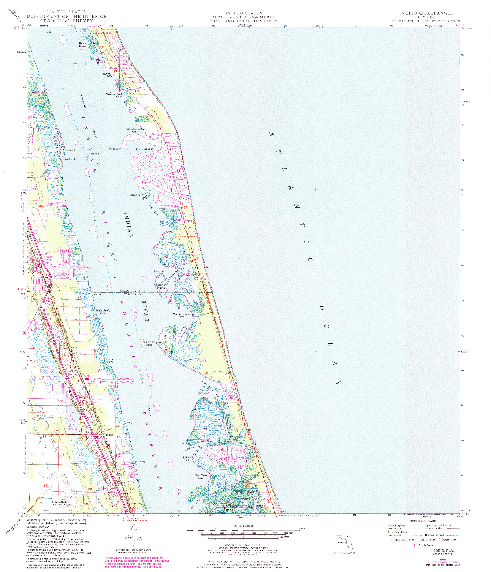 USGS 1:24000-SCALE QUADRANGLE FOR INDRIO, FL 1948