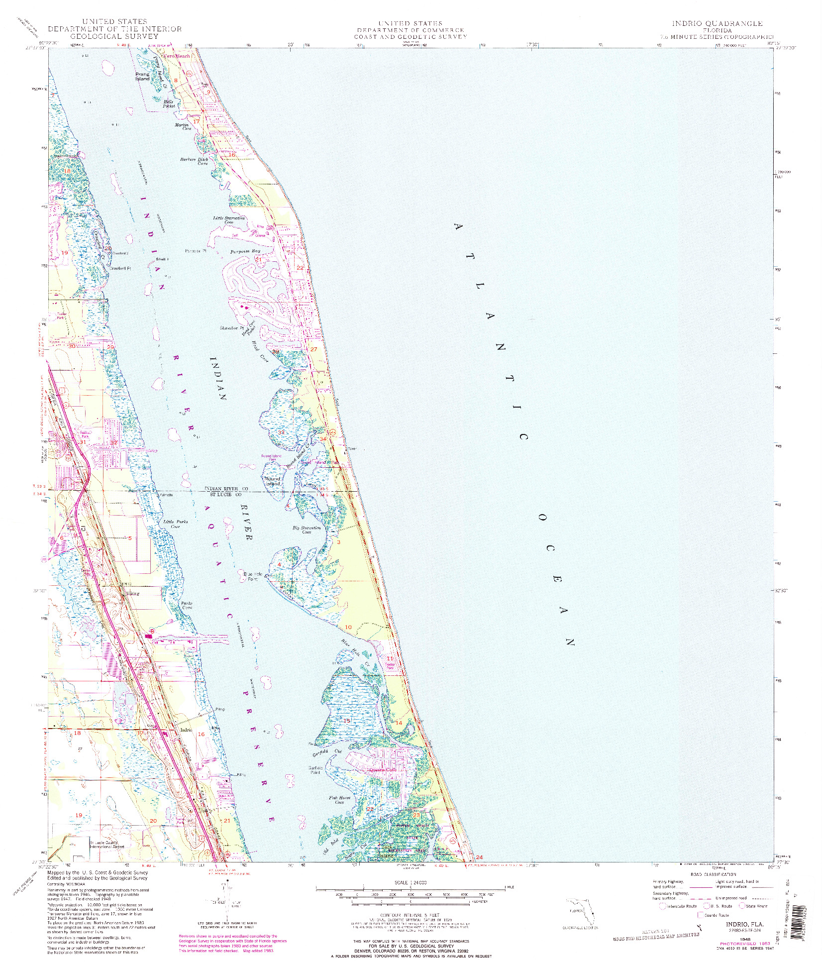 USGS 1:24000-SCALE QUADRANGLE FOR INDRIO, FL 1948