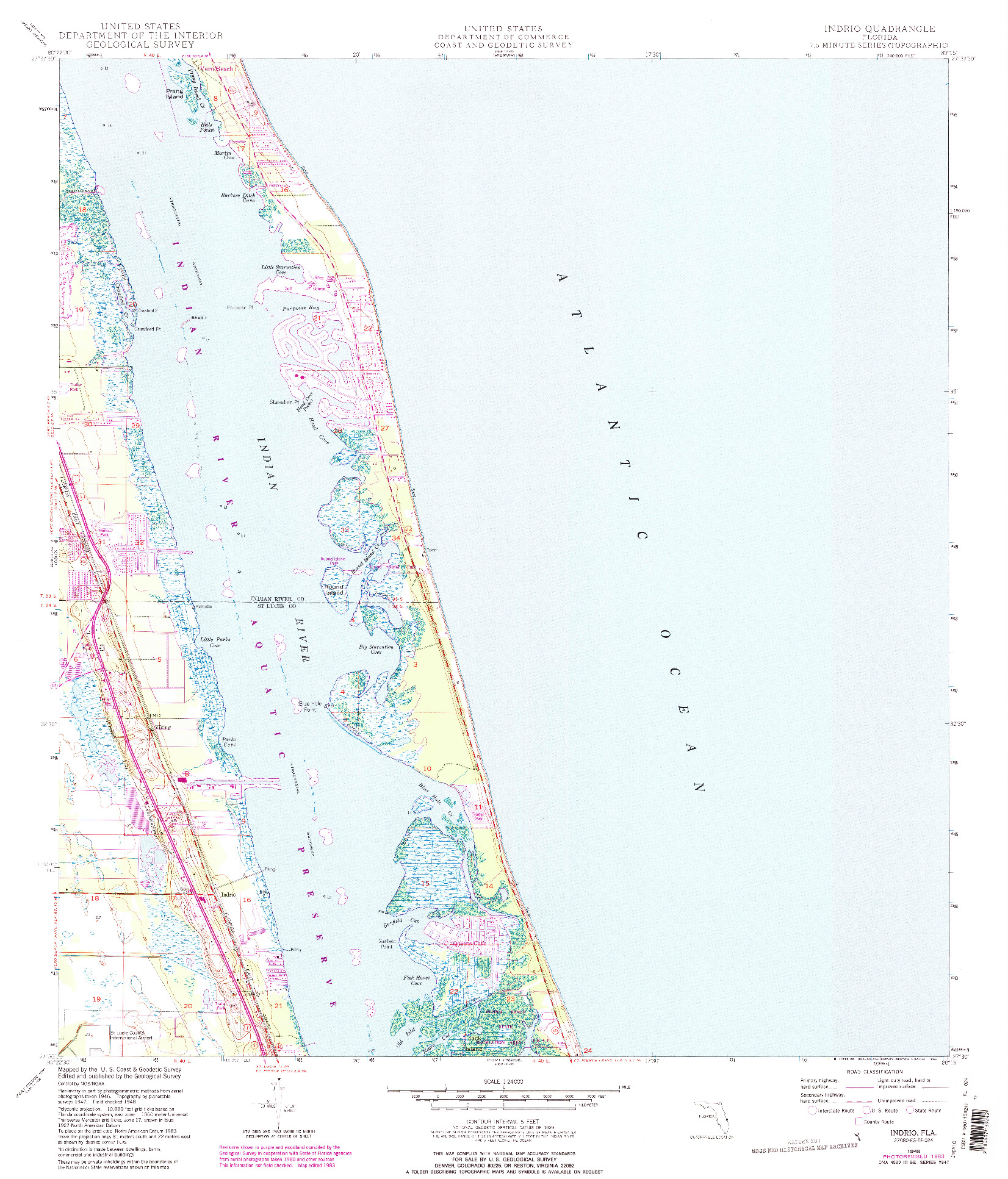 USGS 1:24000-SCALE QUADRANGLE FOR INDRIO, FL 1948
