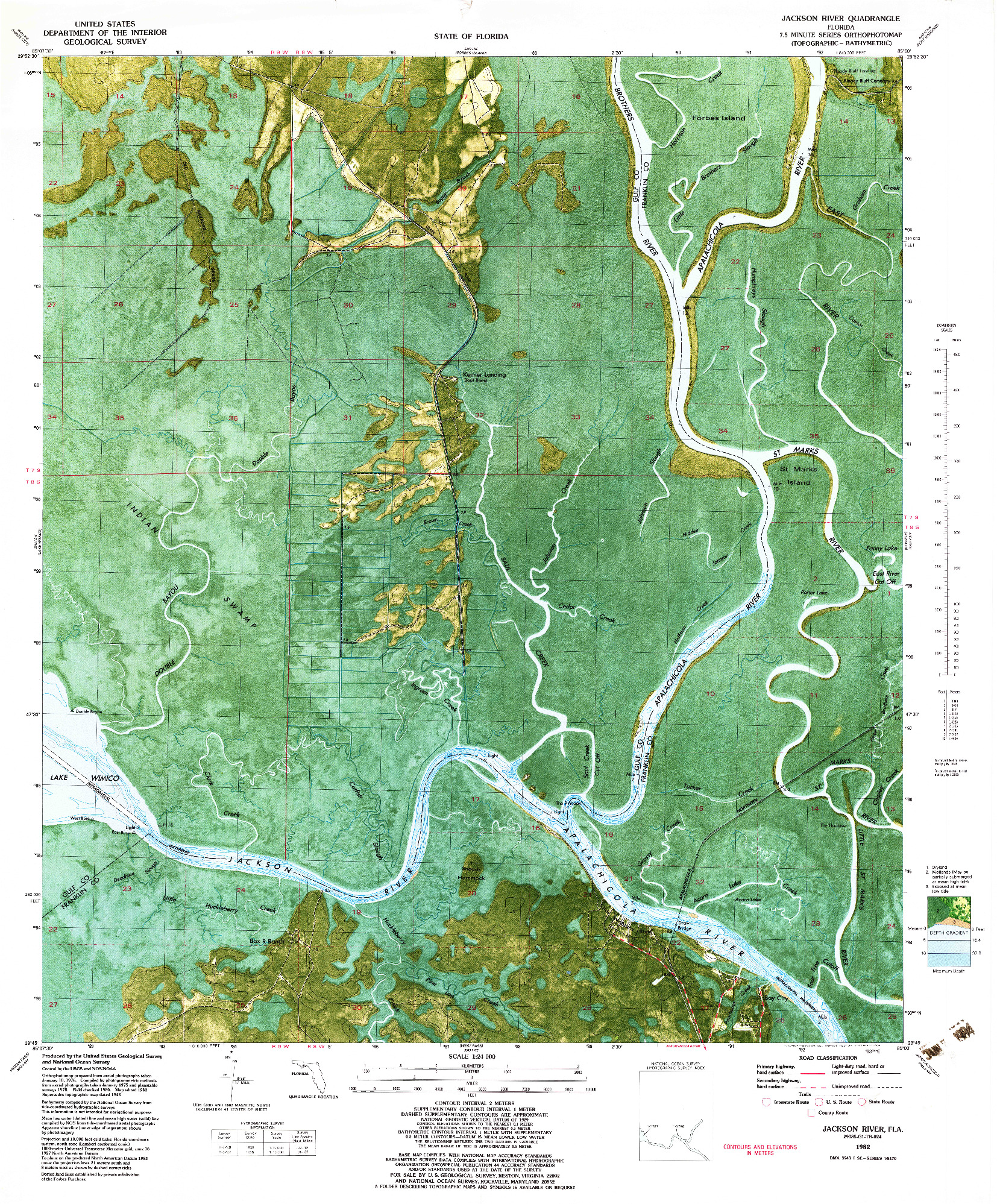 USGS 1:24000-SCALE QUADRANGLE FOR JACKSON RIVER, FL 1982