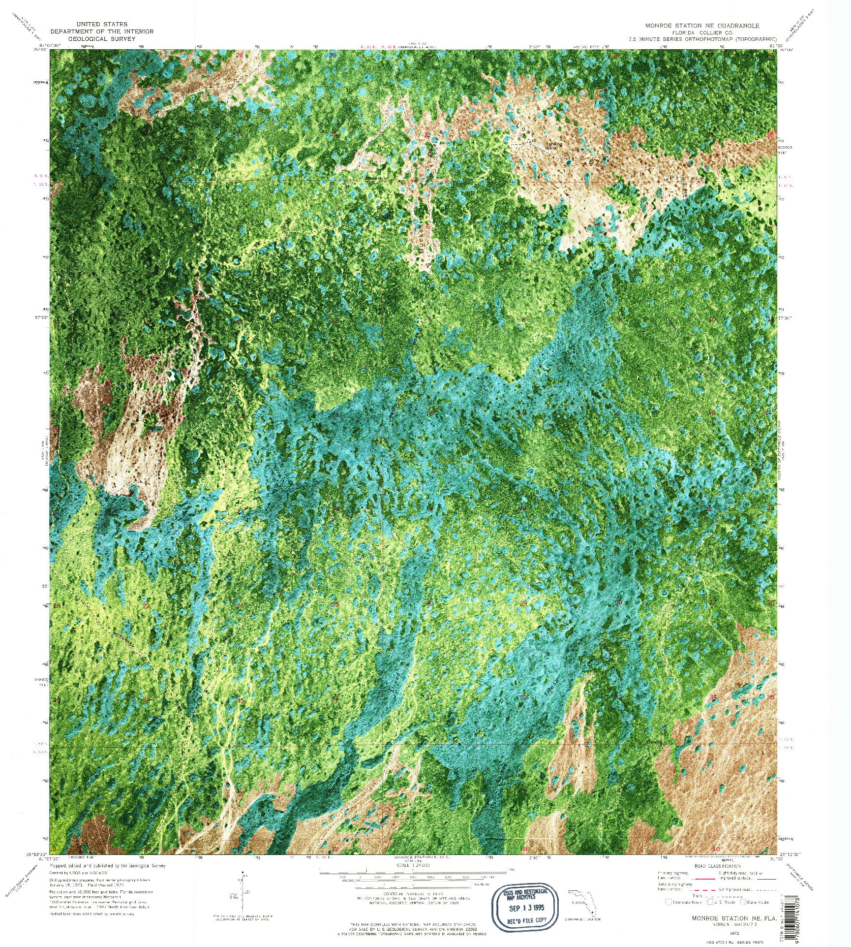 USGS 1:24000-SCALE QUADRANGLE FOR MONROE STATION NE, FL 1972