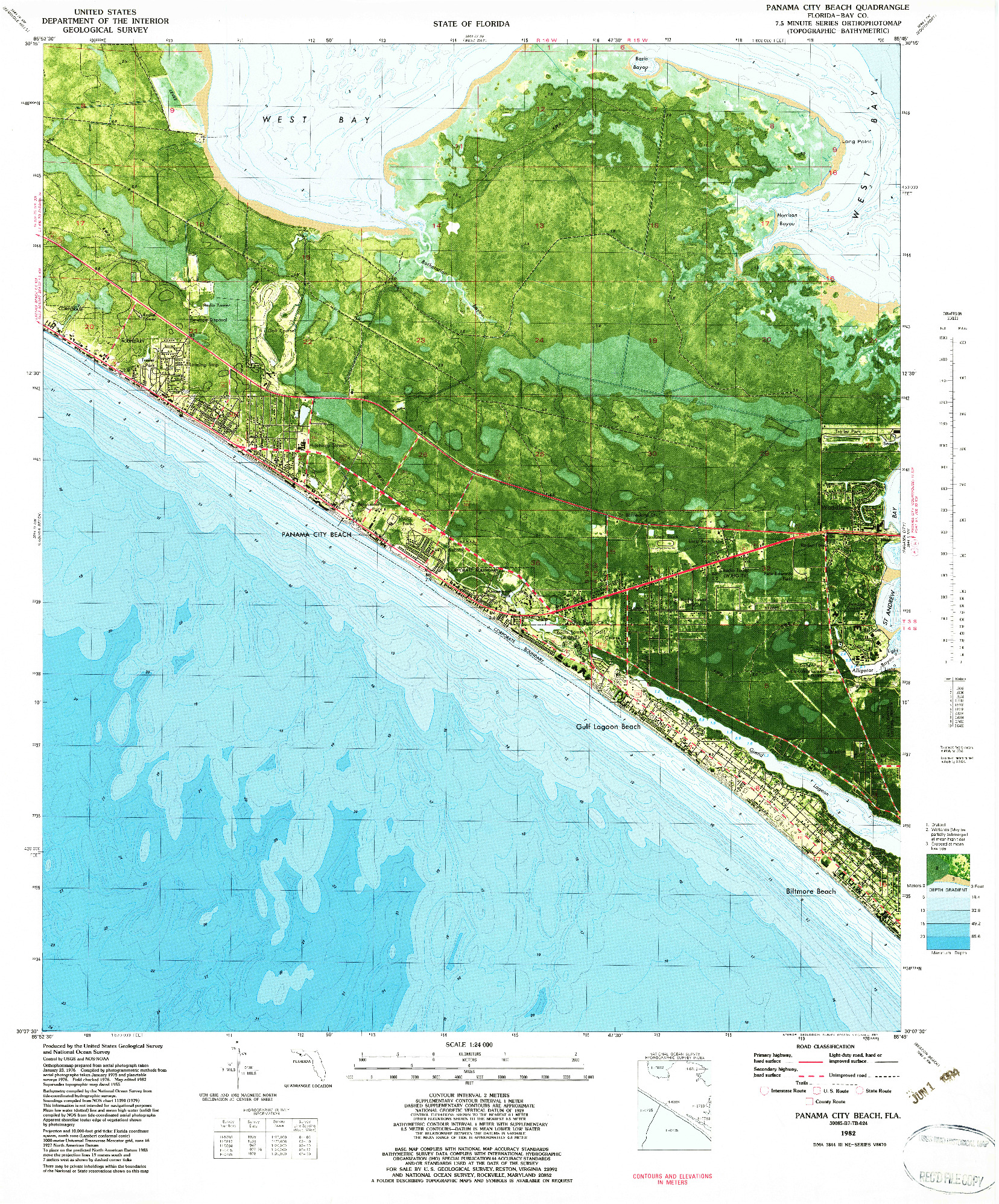 USGS 1:24000-SCALE QUADRANGLE FOR PANAMA CITY BEACH, FL 1982