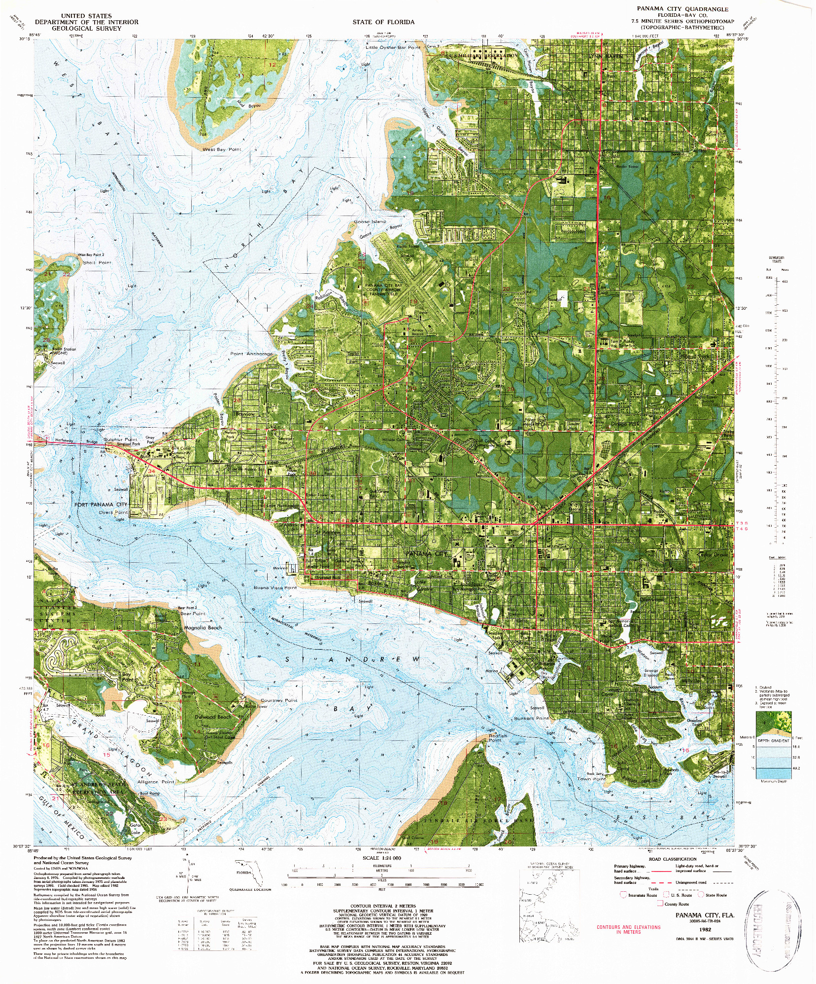 USGS 1:24000-SCALE QUADRANGLE FOR PANAMA CITY, FL 1982