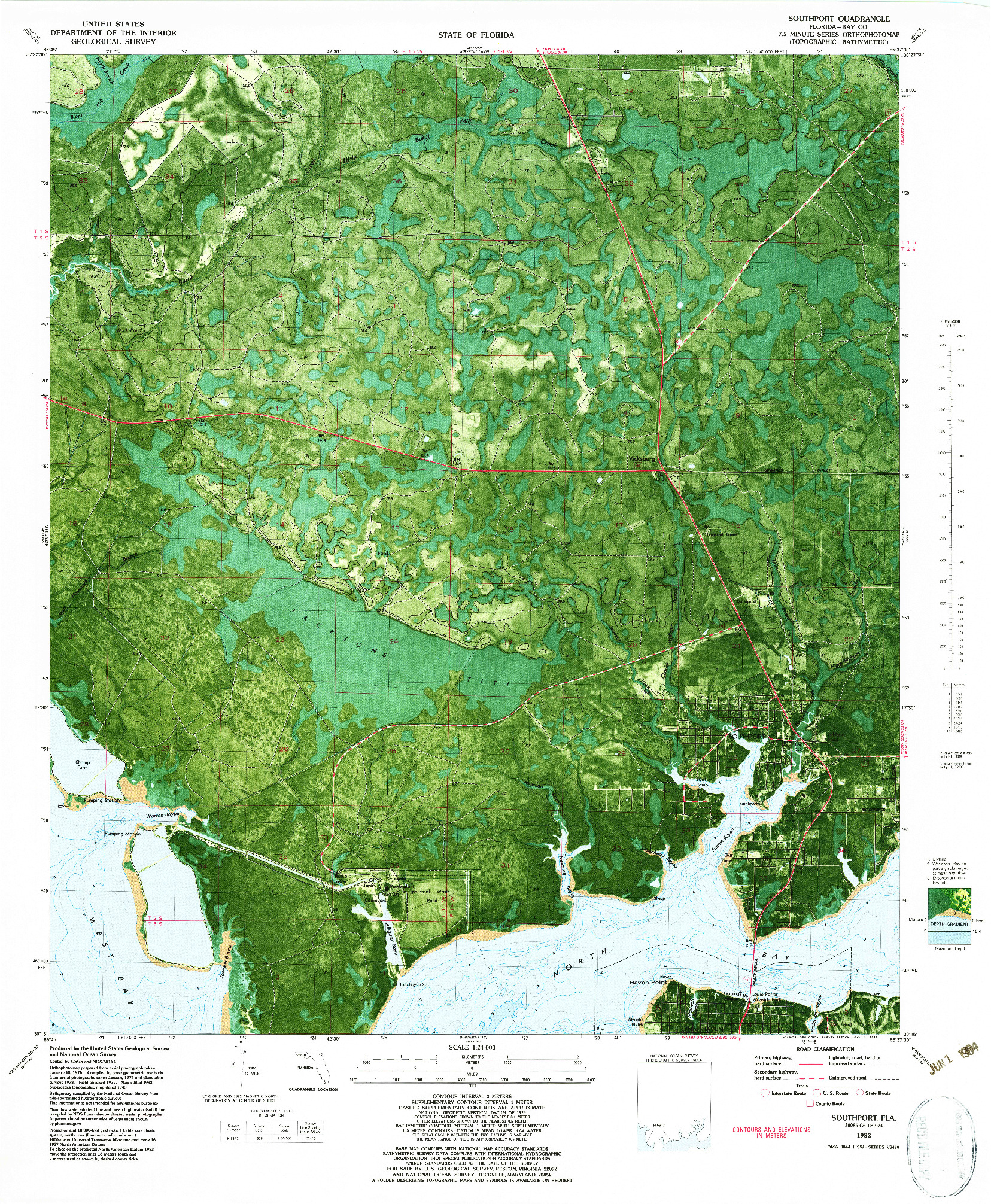 USGS 1:24000-SCALE QUADRANGLE FOR SOUTHPORT, FL 1982