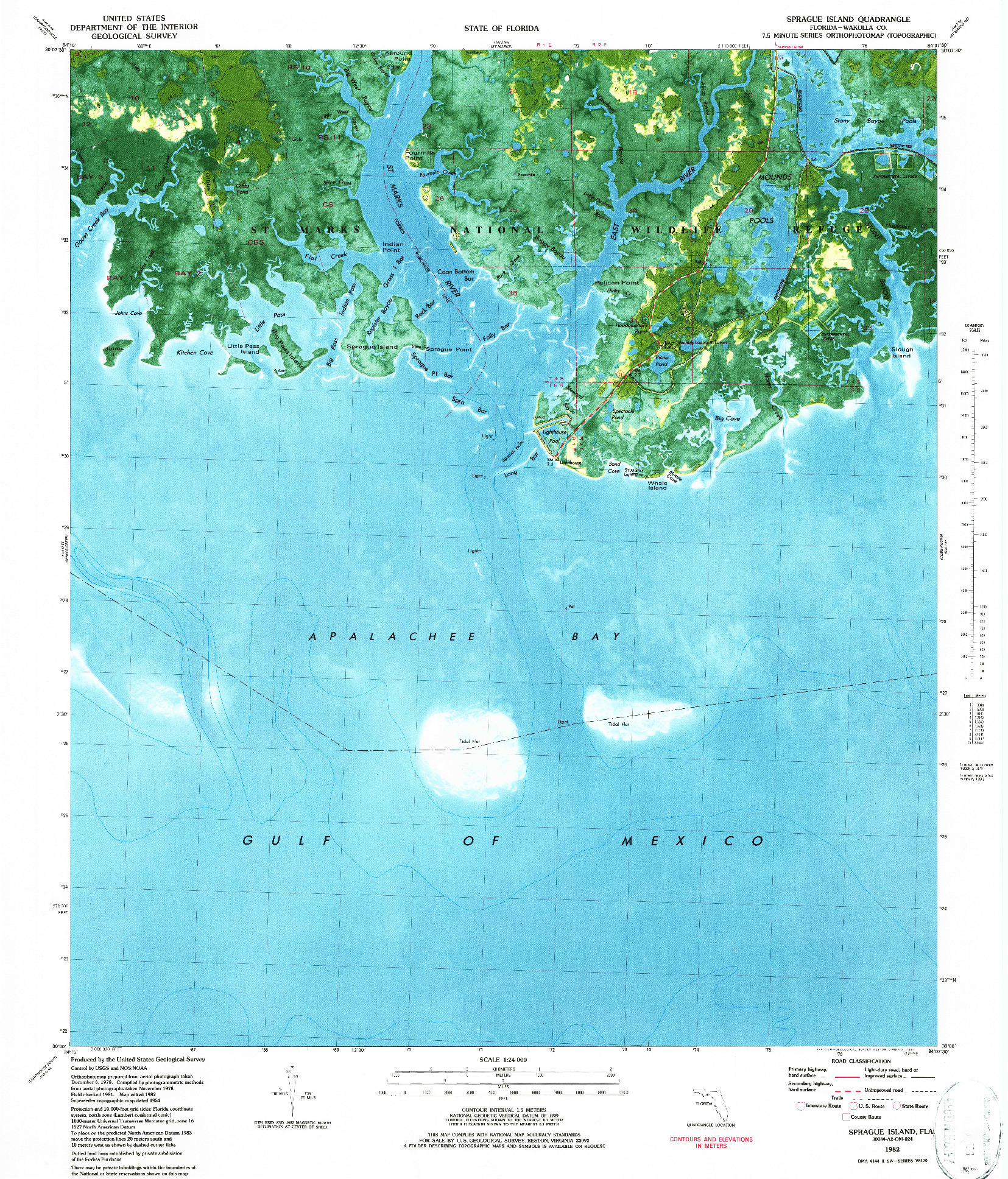 USGS 1:24000-SCALE QUADRANGLE FOR SPRAGUE ISLAND, FL 1982
