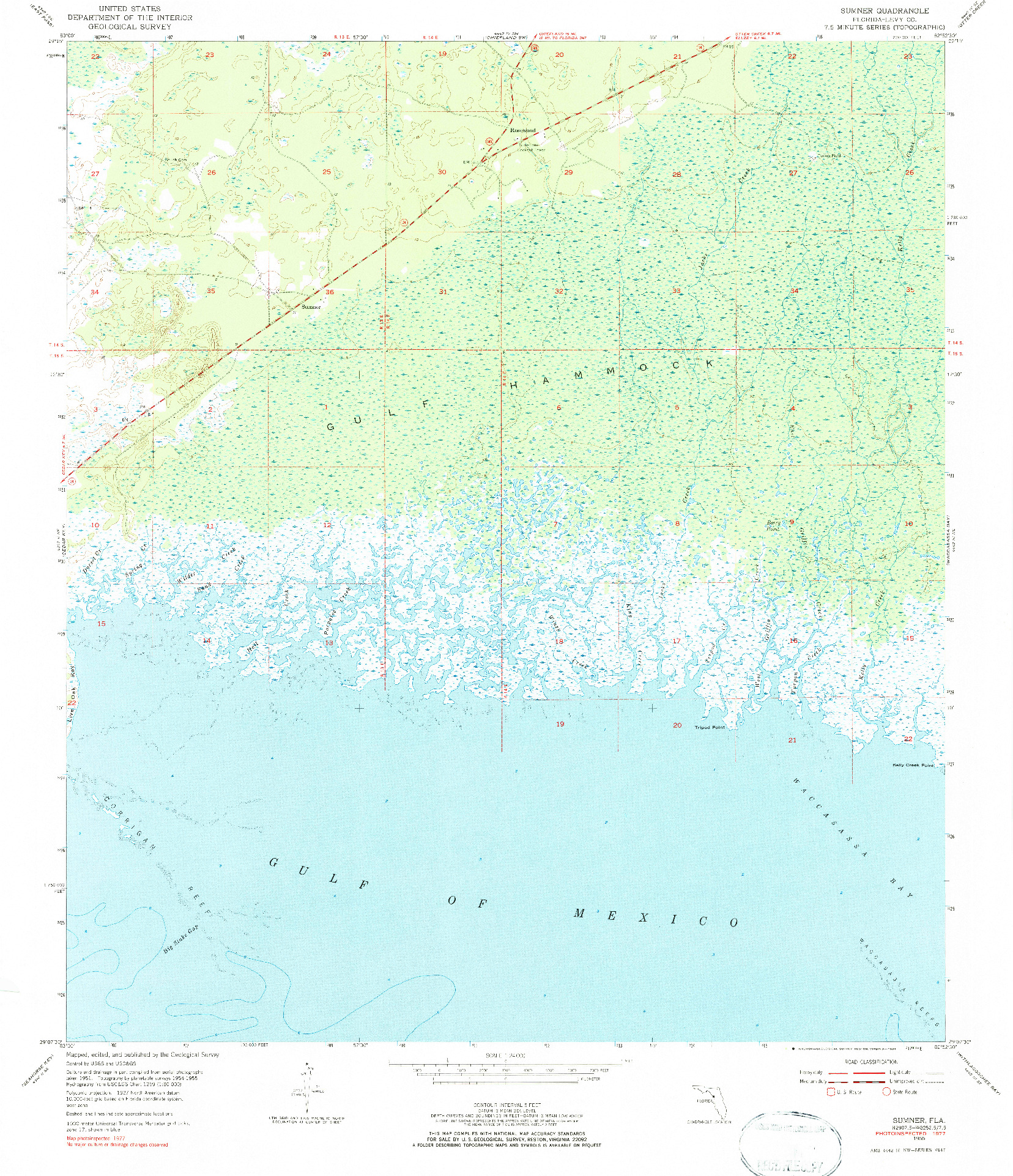 USGS 1:24000-SCALE QUADRANGLE FOR SUMNER, FL 1955