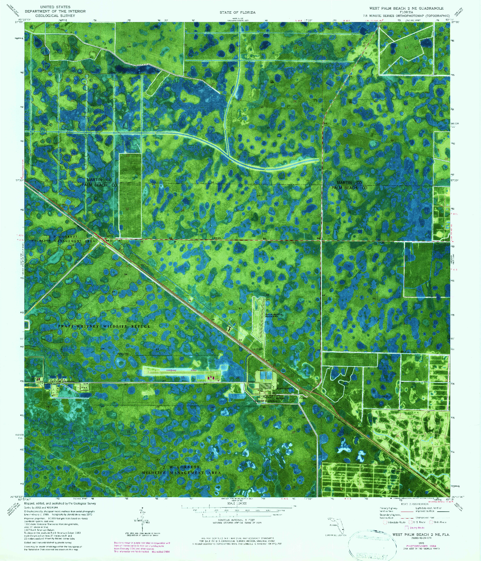 USGS 1:24000-SCALE QUADRANGLE FOR WEST PALM BEACH 2 NE, FL 1970