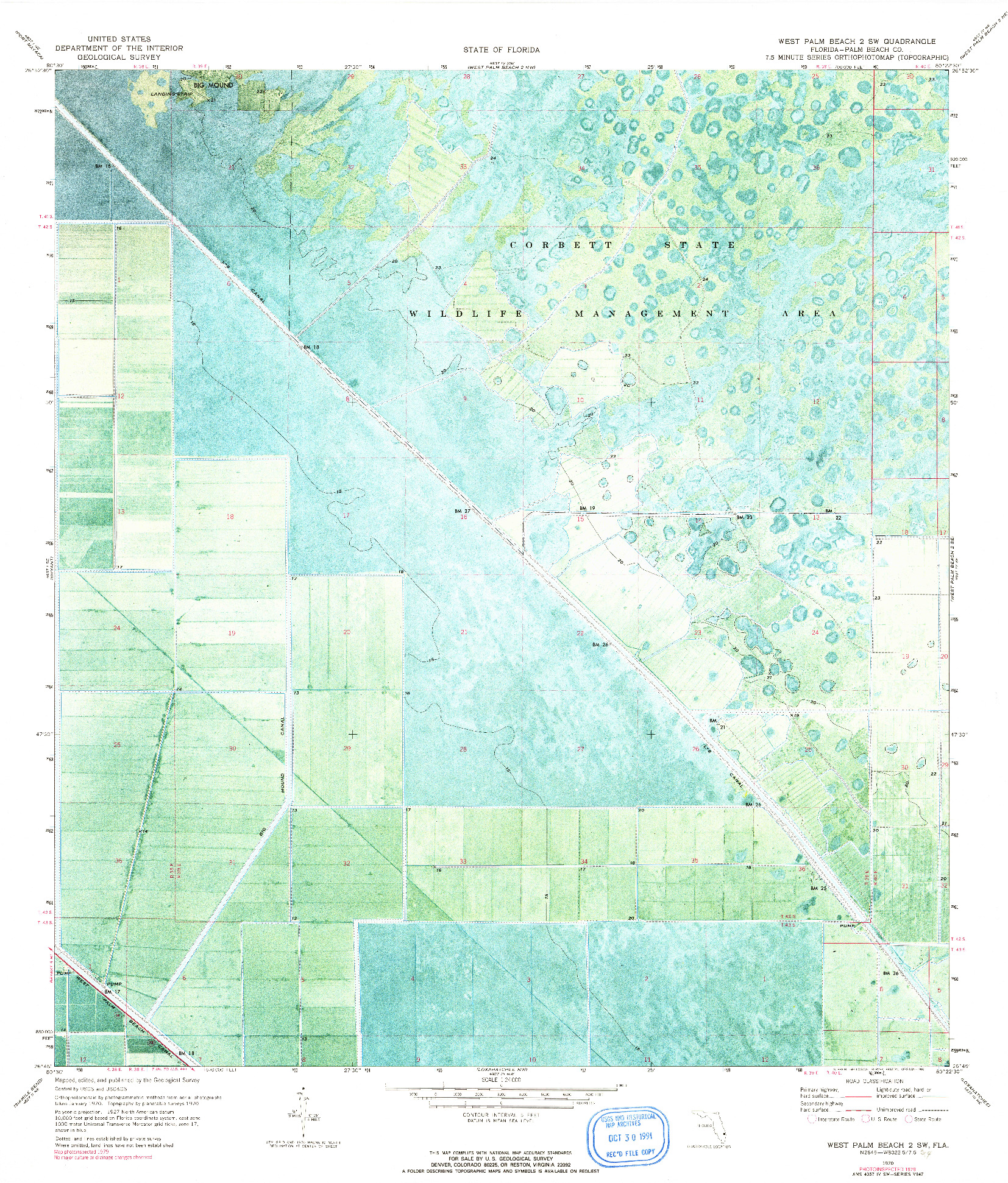 USGS 1:24000-SCALE QUADRANGLE FOR WEST PALM BEACH 2 SW, FL 1971