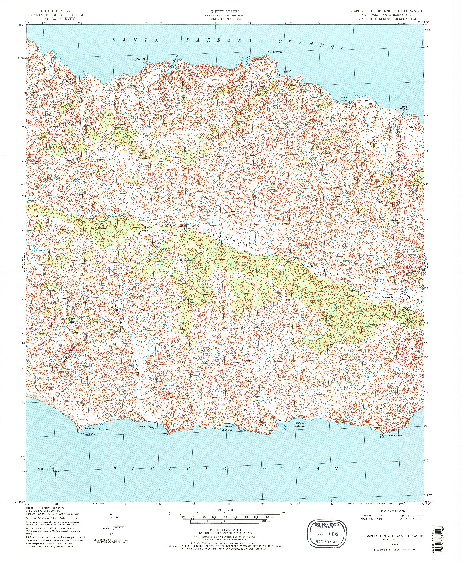 USGS 1:24000-SCALE QUADRANGLE FOR SANTA CRUZ ISLAND B, CA 1943
