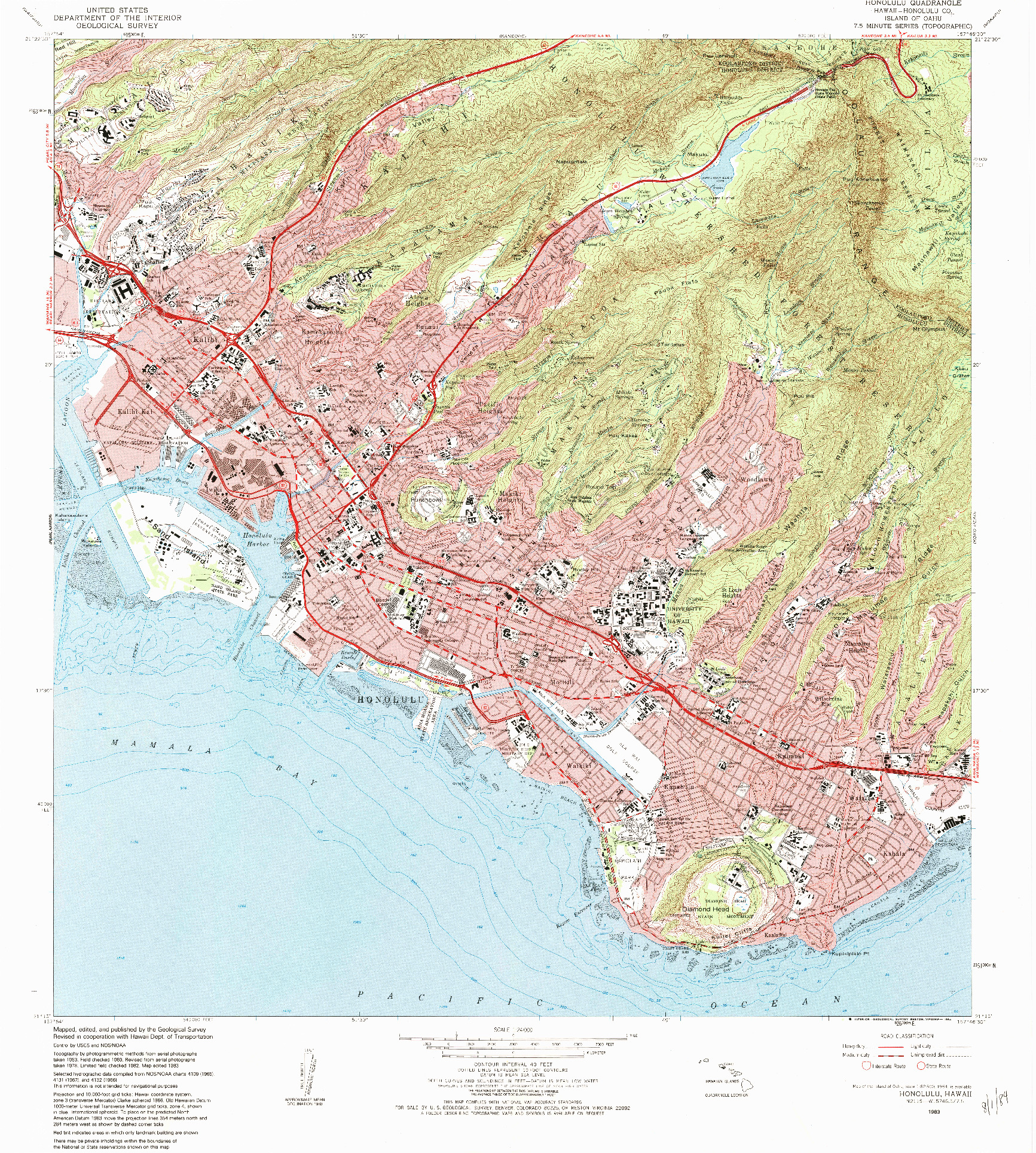 USGS 1:24000-SCALE QUADRANGLE FOR HONOLUA, HI 1983