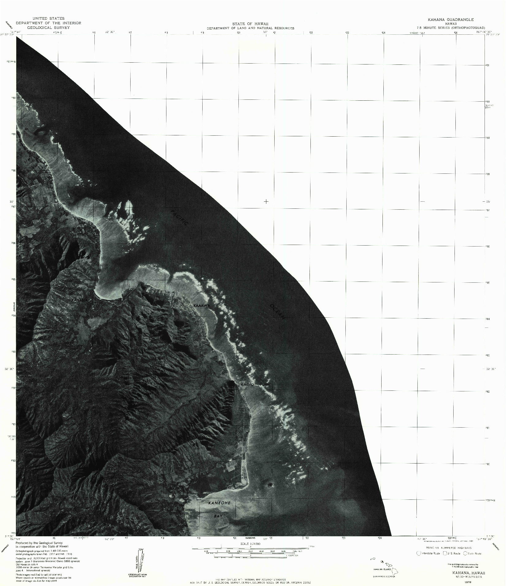 USGS 1:24000-SCALE QUADRANGLE FOR KAHANA, HI 1978