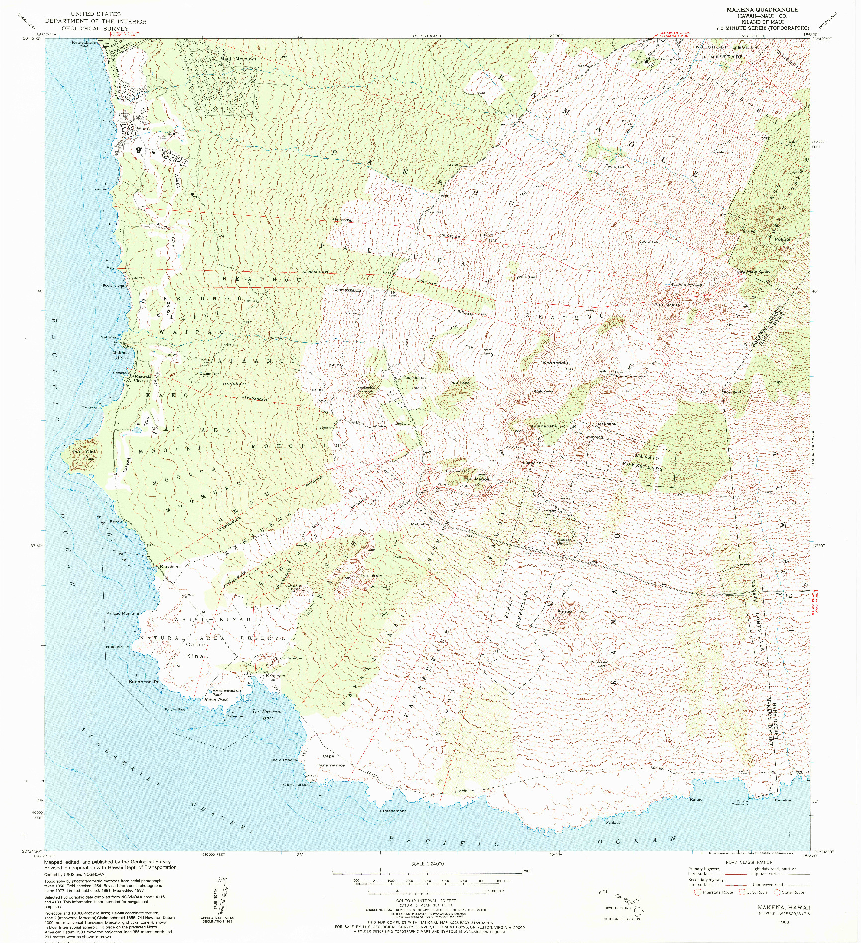 USGS 1:24000-SCALE QUADRANGLE FOR MAKENA, HI 1983