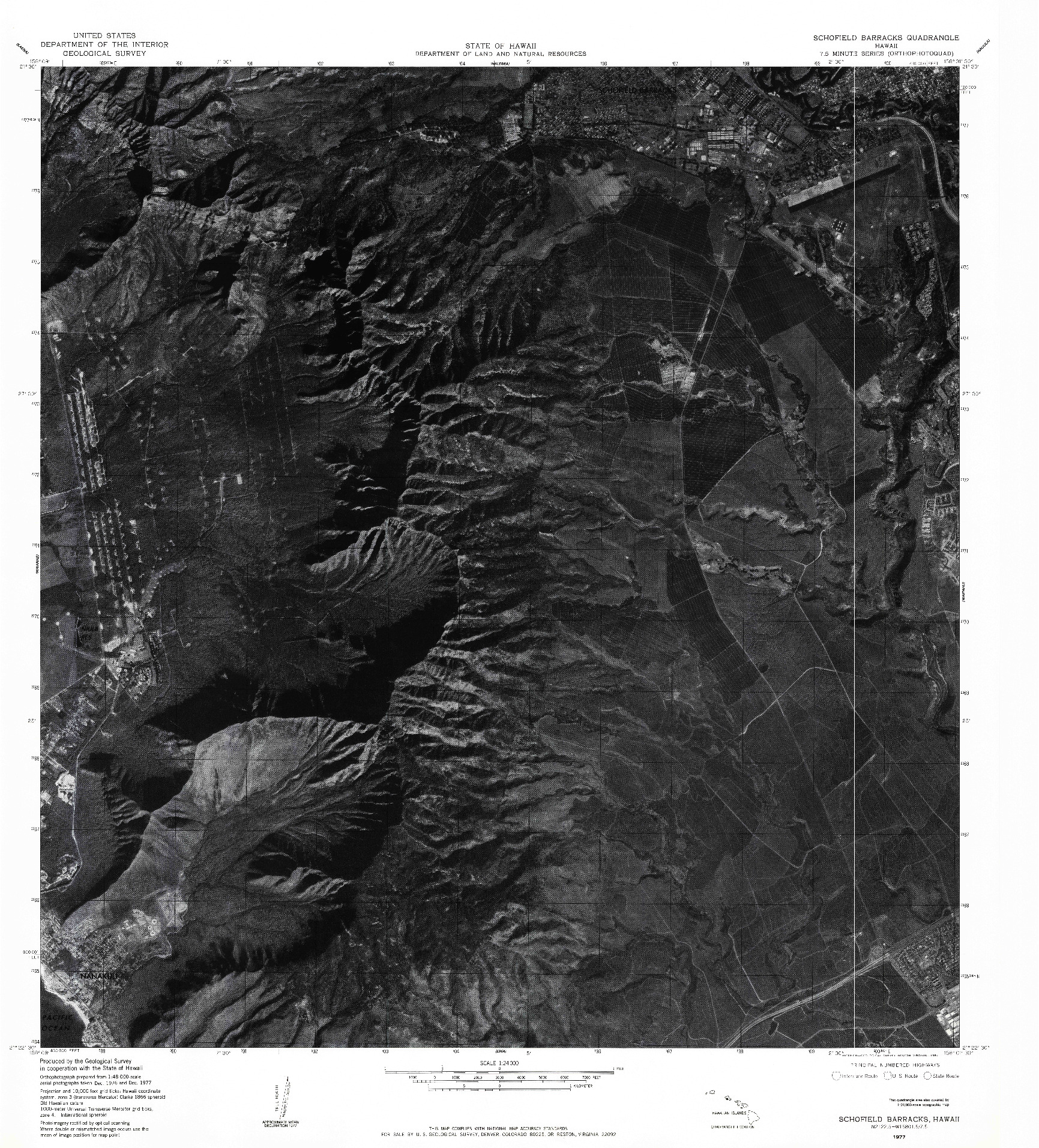 USGS 1:24000-SCALE QUADRANGLE FOR SCHOFIELD BARRACKS, HI 1977