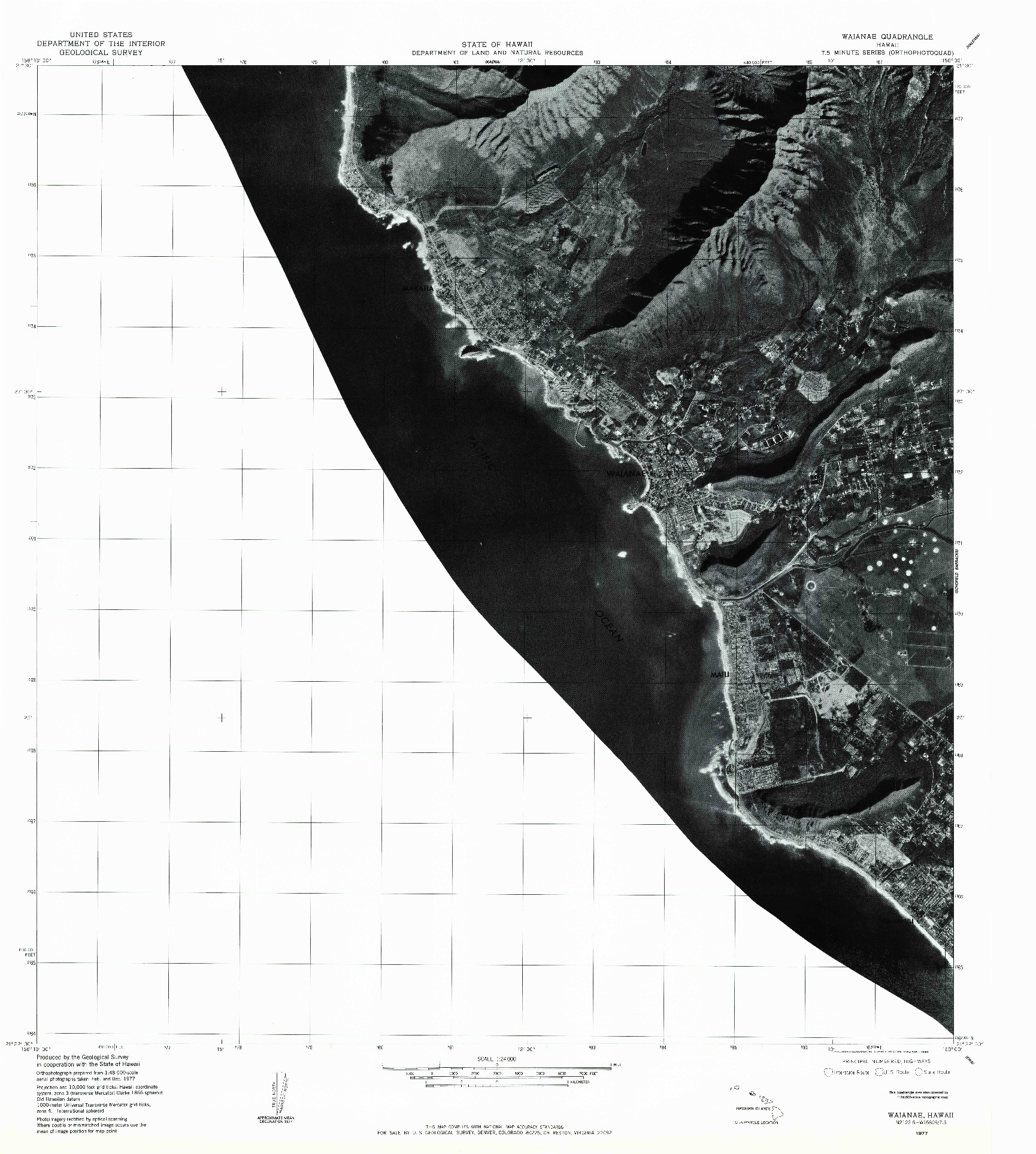 USGS 1:24000-SCALE QUADRANGLE FOR WAIANAE, HI 1977