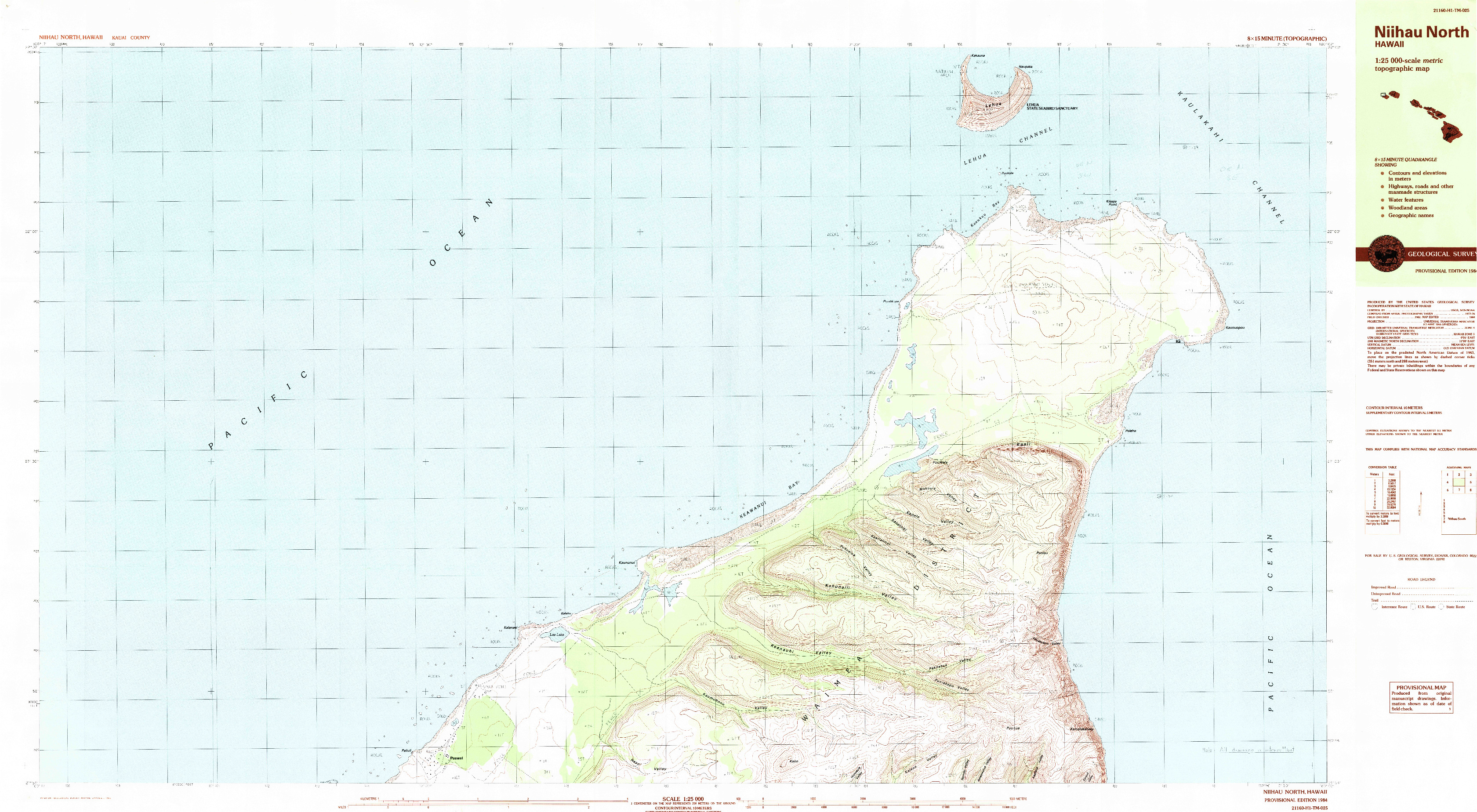 USGS 1:25000-SCALE QUADRANGLE FOR NIIHAU NORTH, HI 1984