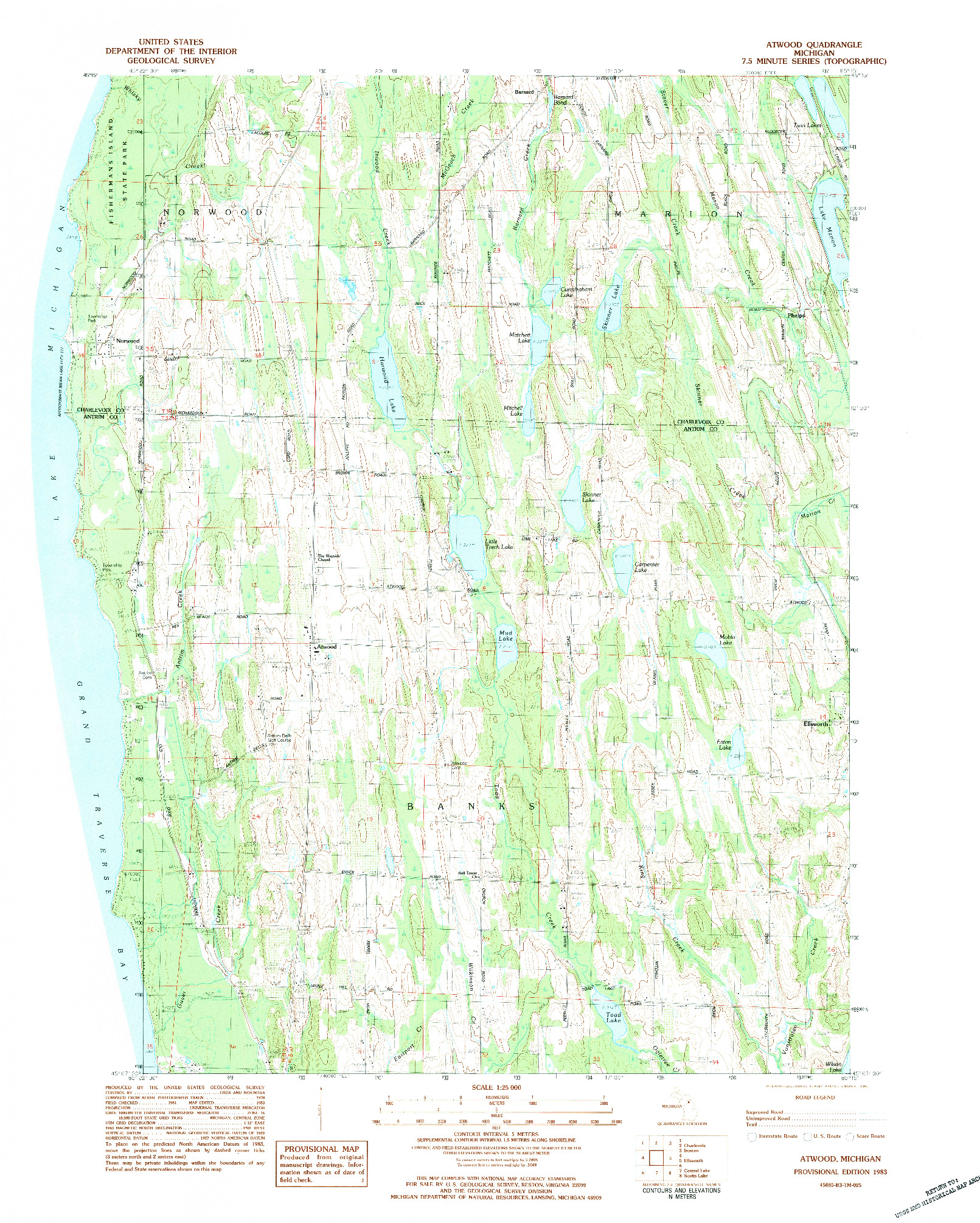 USGS 1:24000-SCALE QUADRANGLE FOR ATWOOD, MI 1983