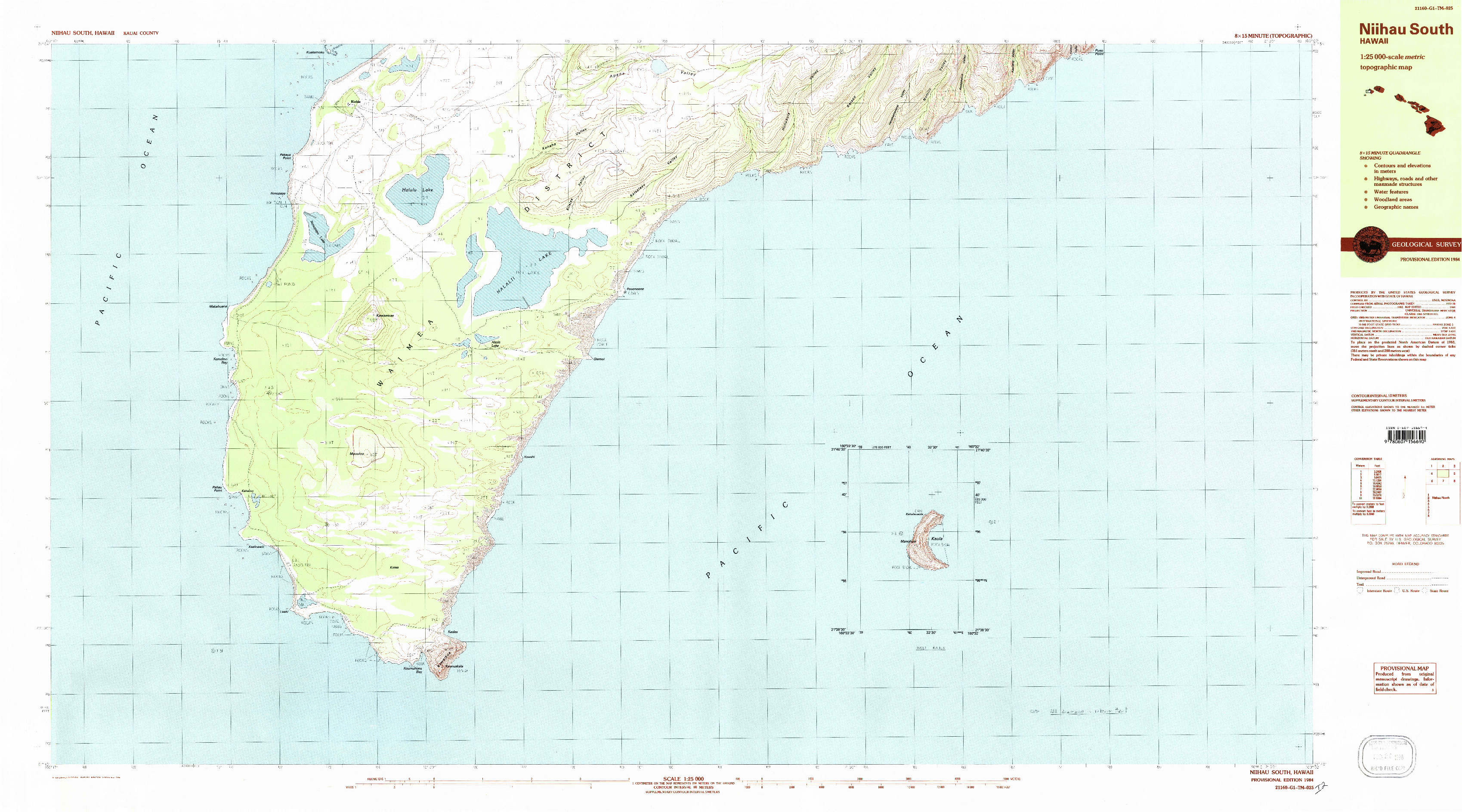 USGS 1:25000-SCALE QUADRANGLE FOR NIIHAU SOUTH, HI 1984