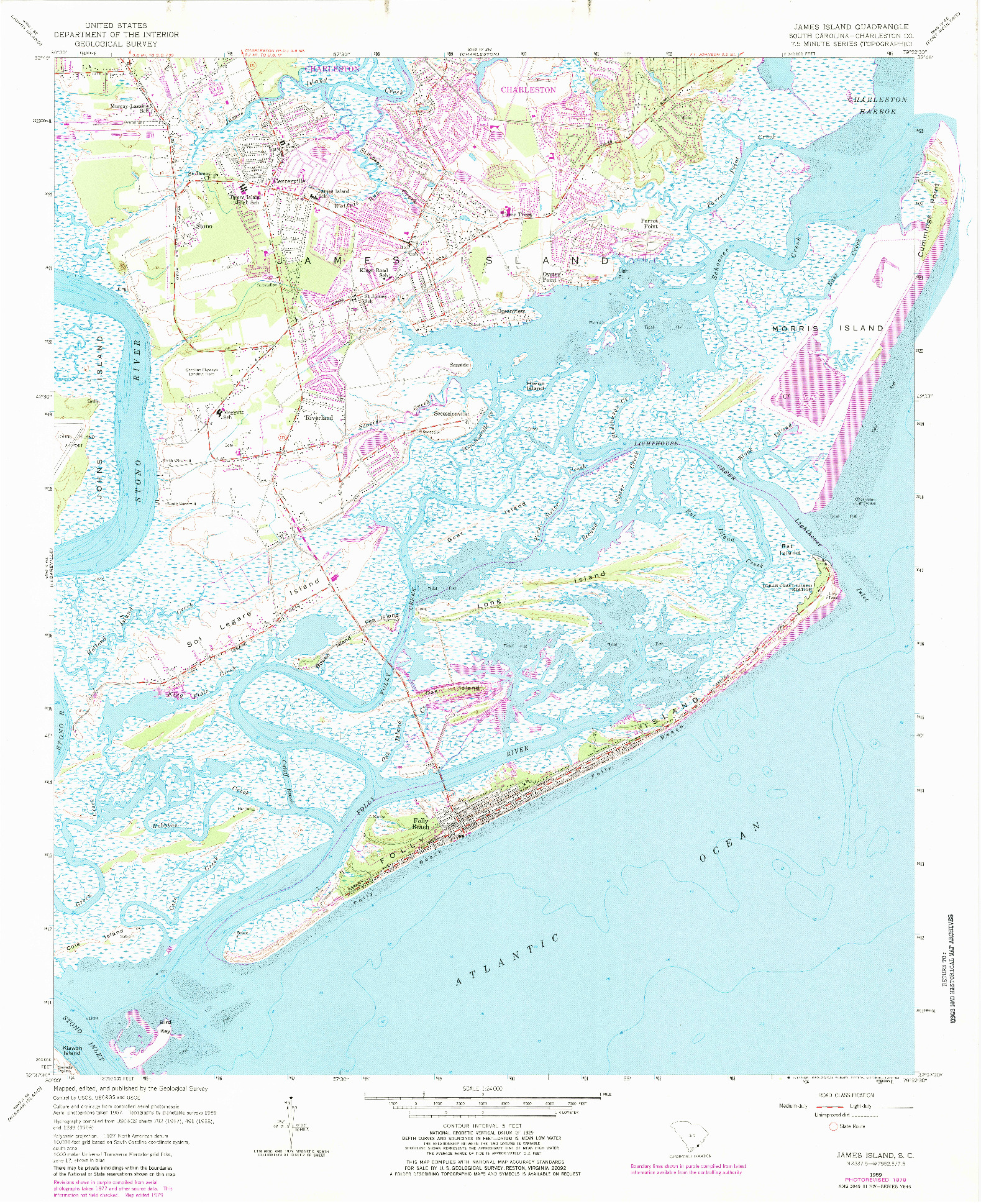 USGS 1:24000-SCALE QUADRANGLE FOR JAMES ISLAND, SC 1959