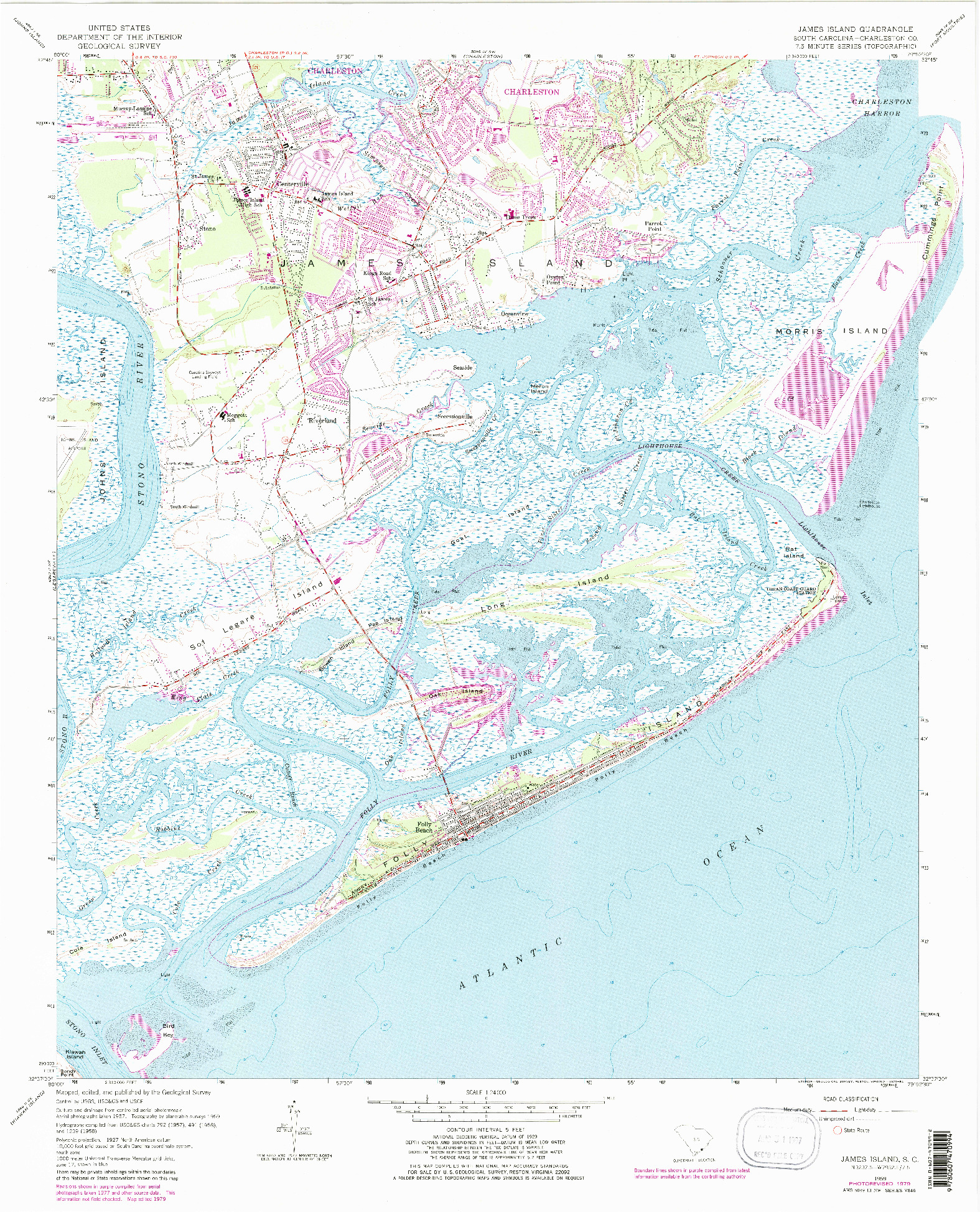 USGS 1:24000-SCALE QUADRANGLE FOR JAMES ISLAND, SC 1959