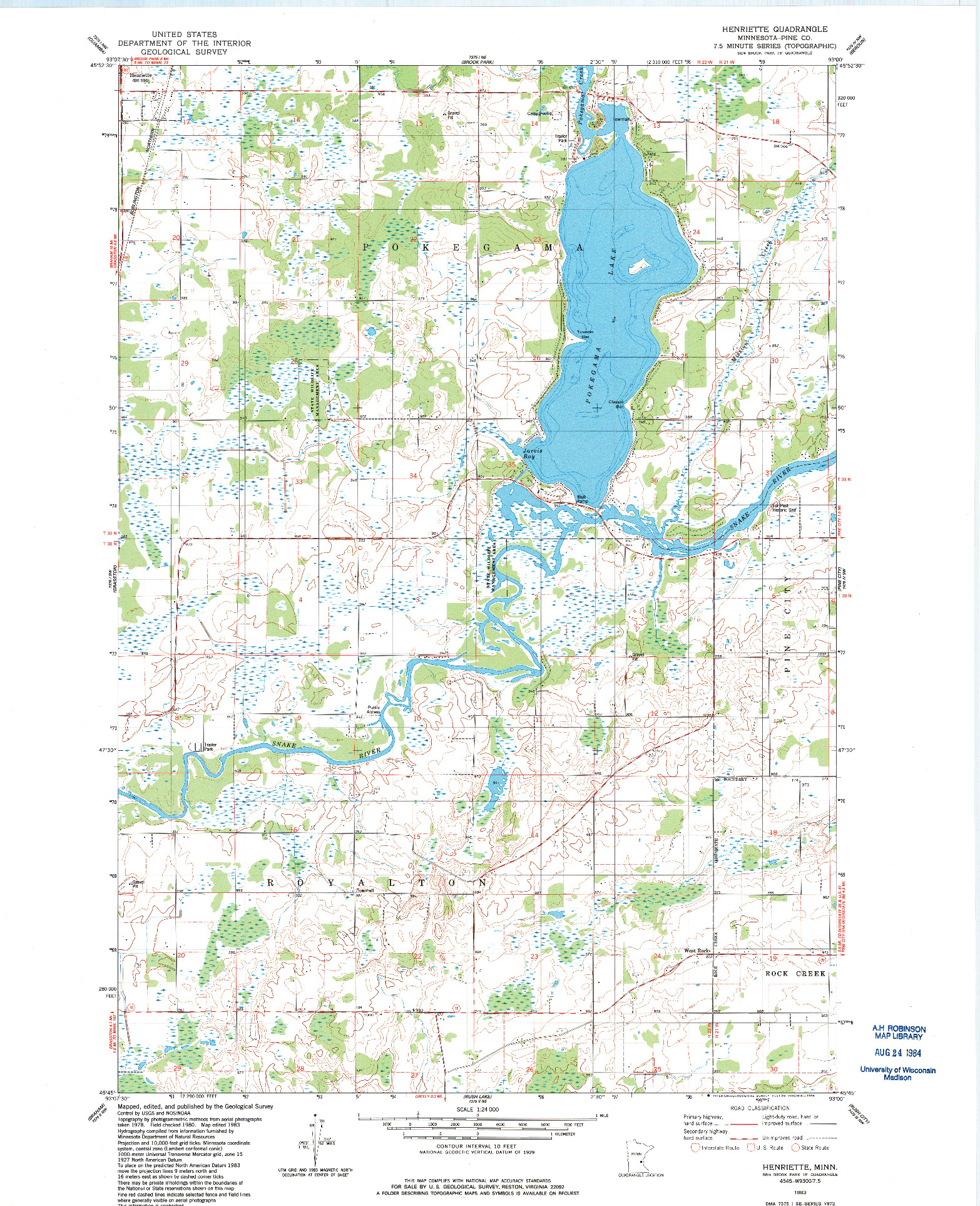 USGS 1:24000-SCALE QUADRANGLE FOR HENRIETTE, MN 1983