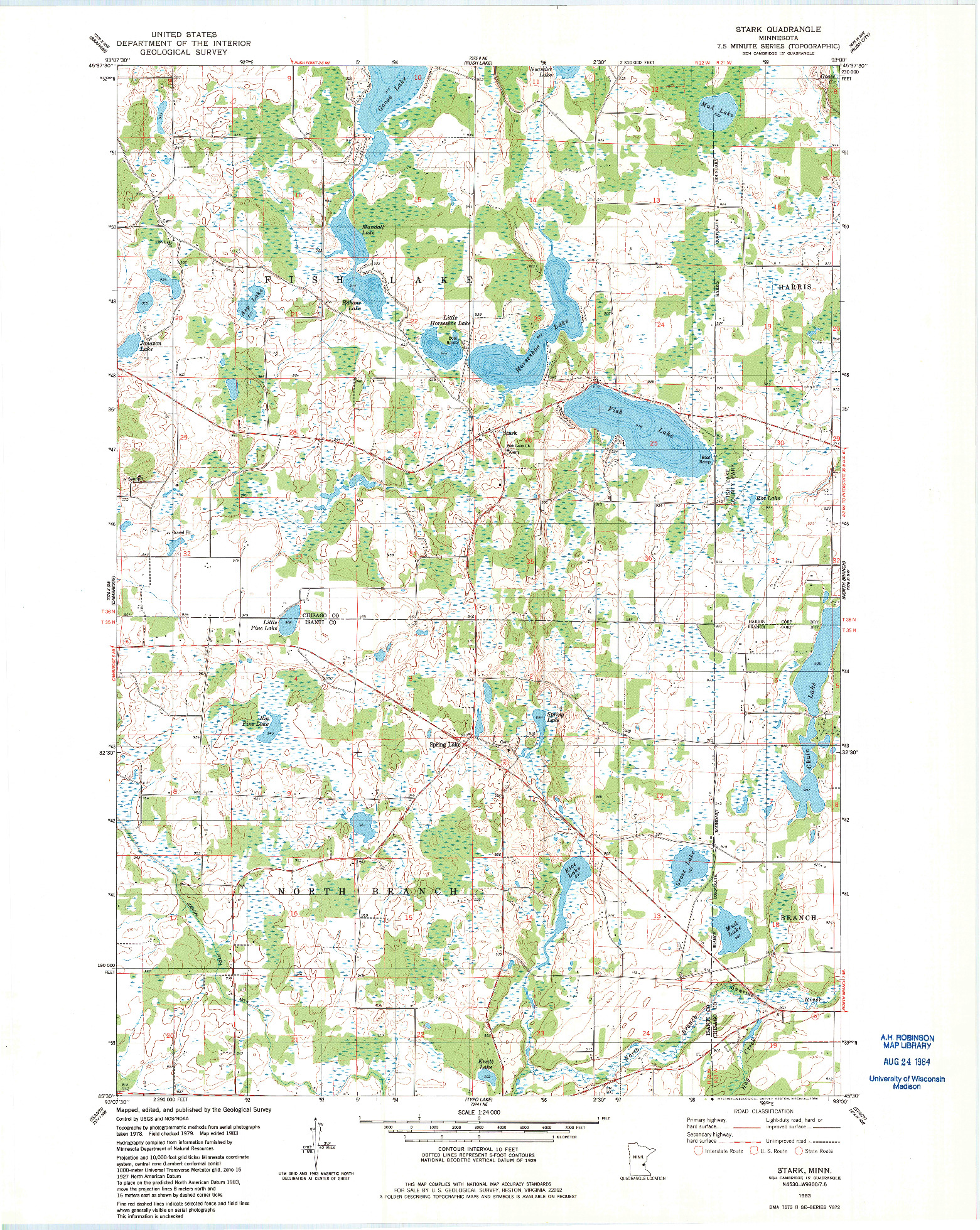 USGS 1:24000-SCALE QUADRANGLE FOR STARK, MN 1983