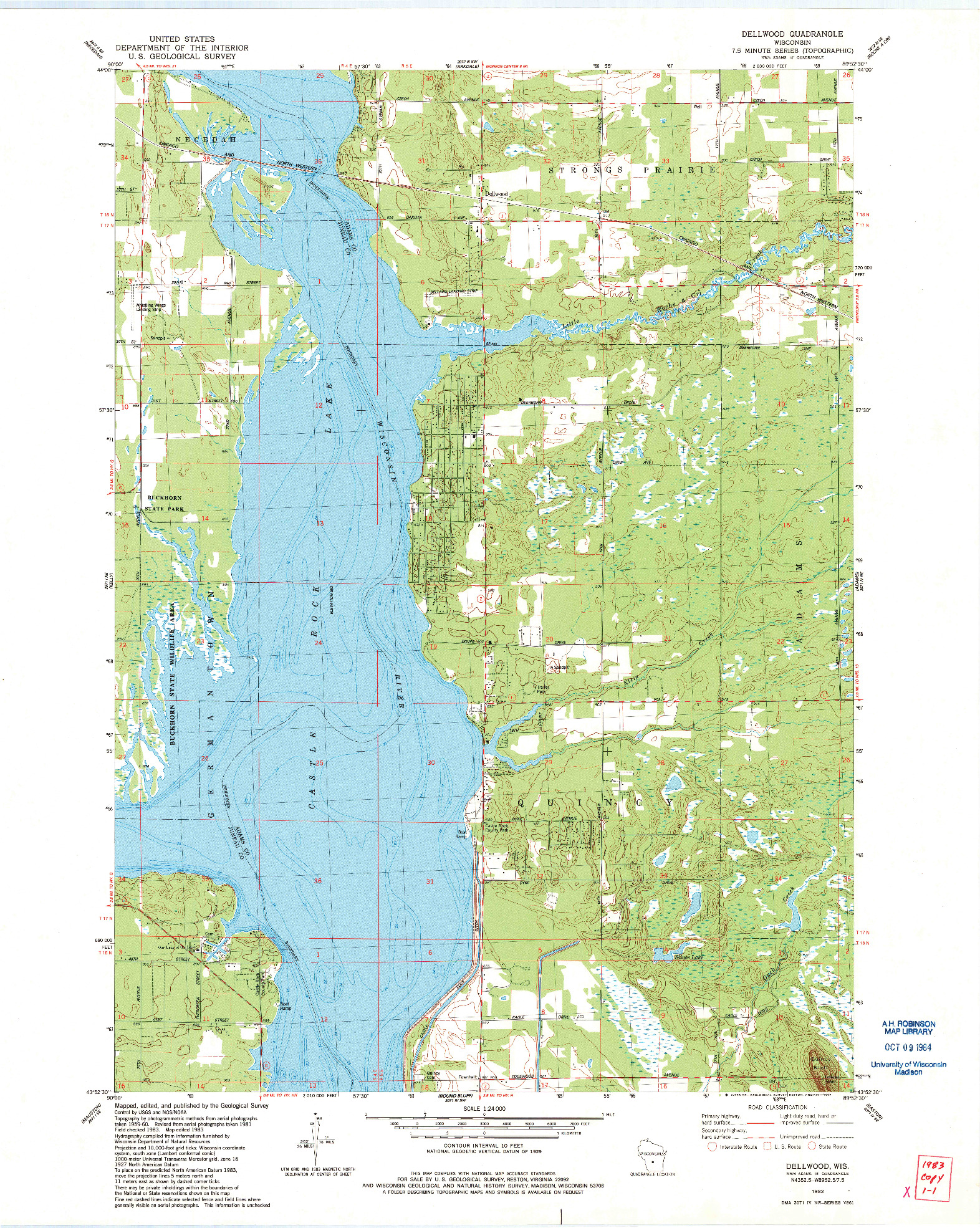 USGS 1:24000-SCALE QUADRANGLE FOR DELLWOOD, WI 1983