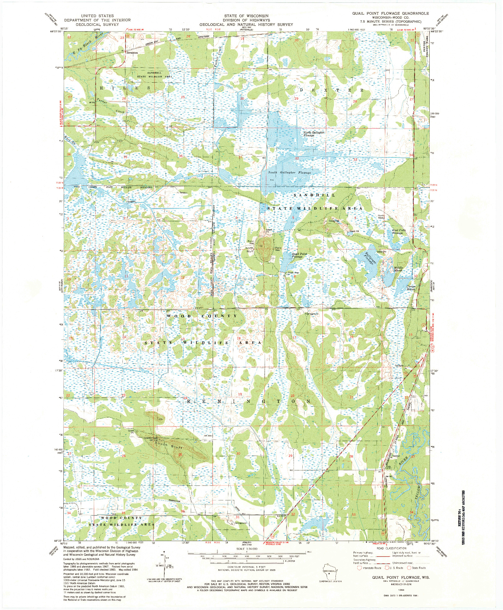 USGS 1:24000-SCALE QUADRANGLE FOR QUAIL POINT FLOWAGE, WI 1984