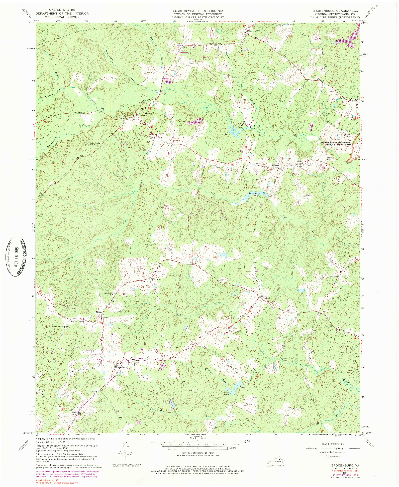 USGS 1:24000-SCALE QUADRANGLE FOR BROKENBURG, VA 1966