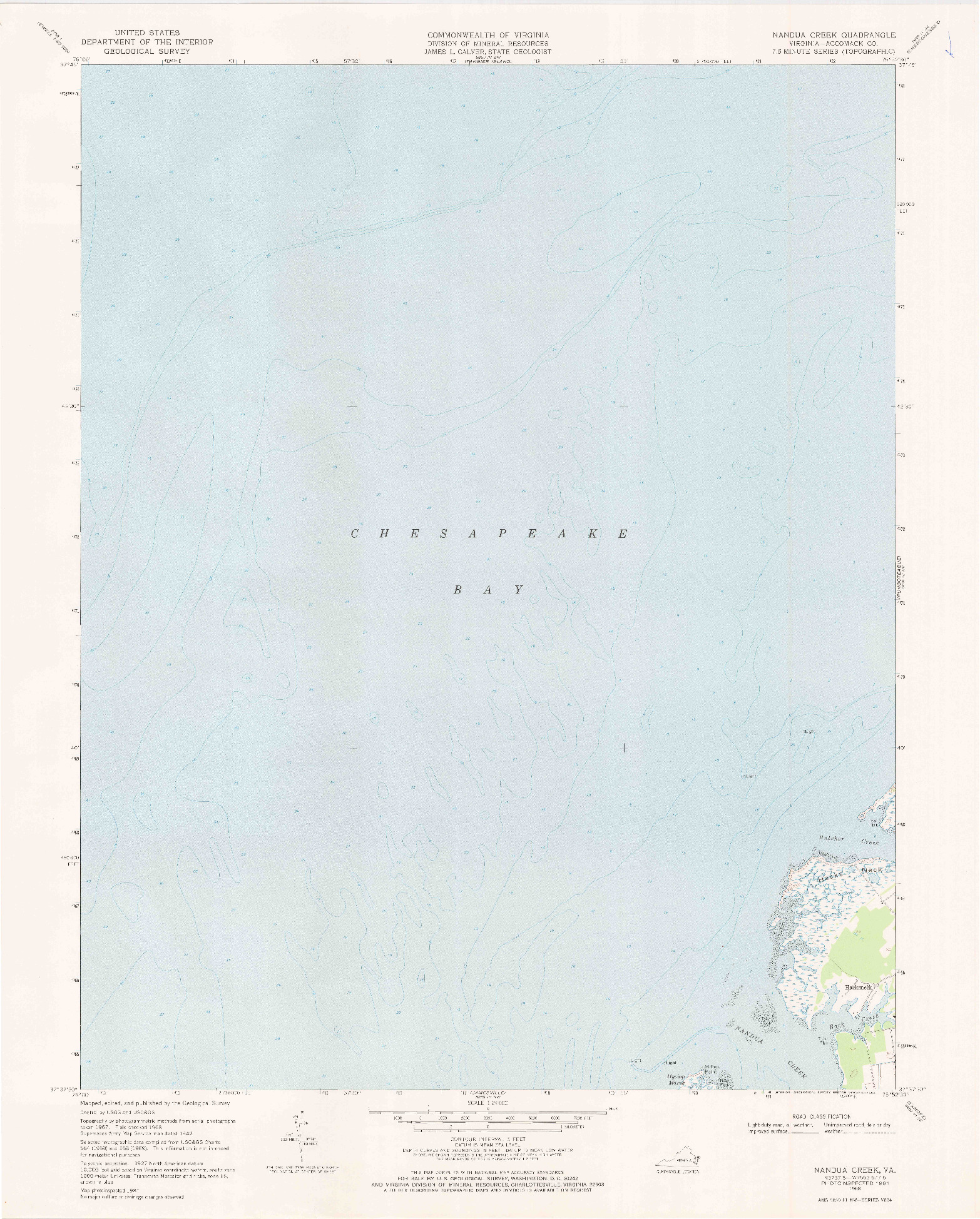 USGS 1:24000-SCALE QUADRANGLE FOR NANDUA CREEK, VA 1968