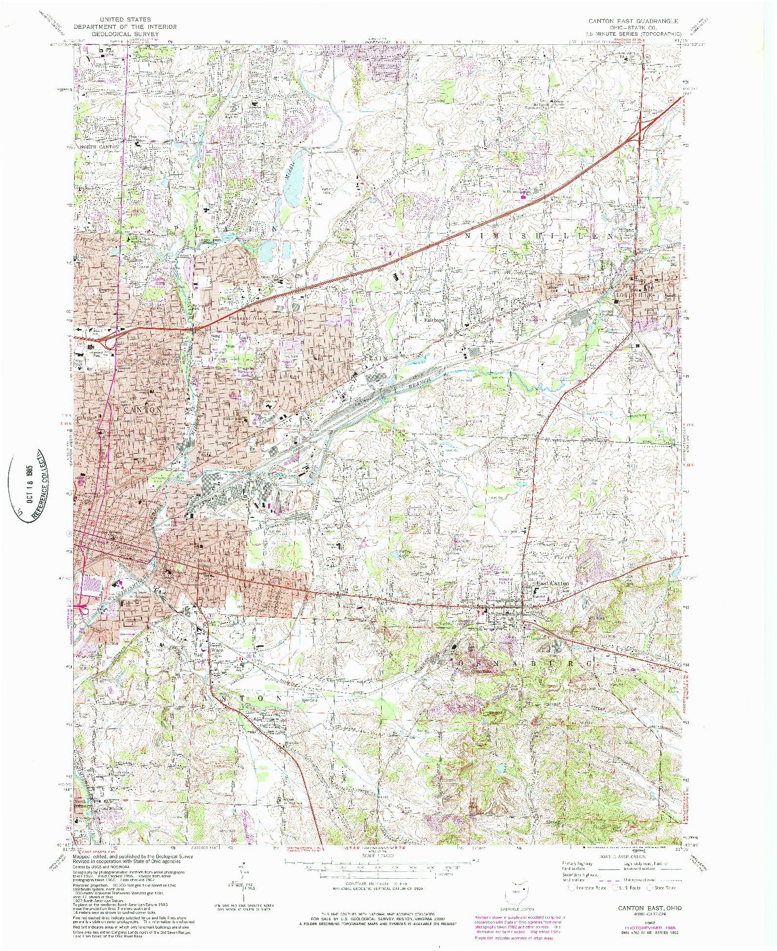 USGS 1:24000-SCALE QUADRANGLE FOR CANTON EAST, OH 1967