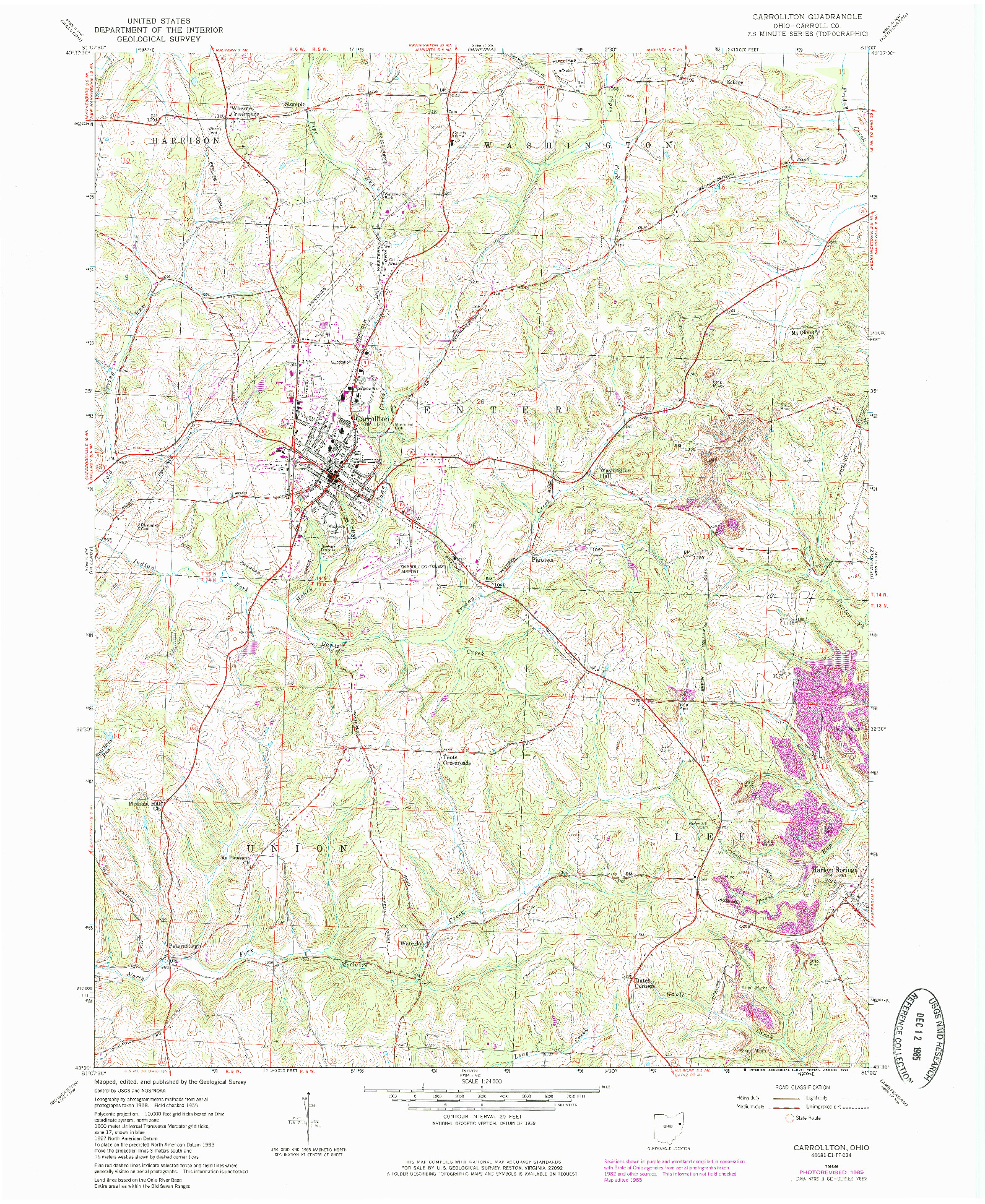 USGS 1:24000-SCALE QUADRANGLE FOR CARROLLTON, OH 1959