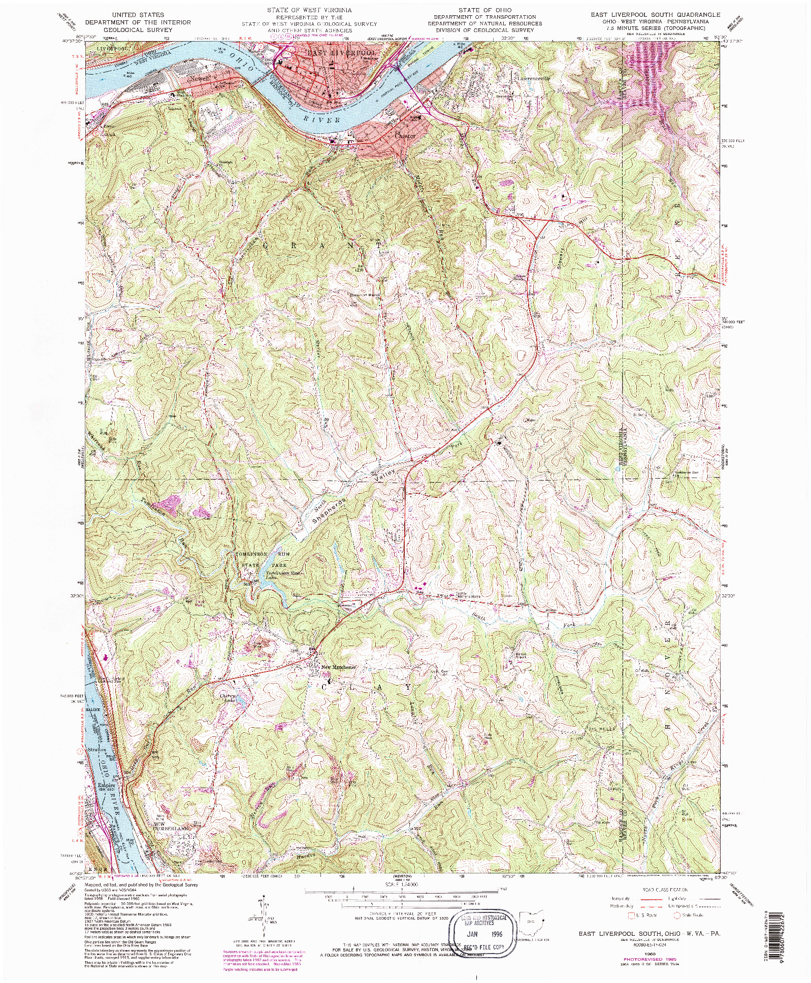 USGS 1:24000-SCALE QUADRANGLE FOR EAST LIVERPOOL SOUTH, OH 1960