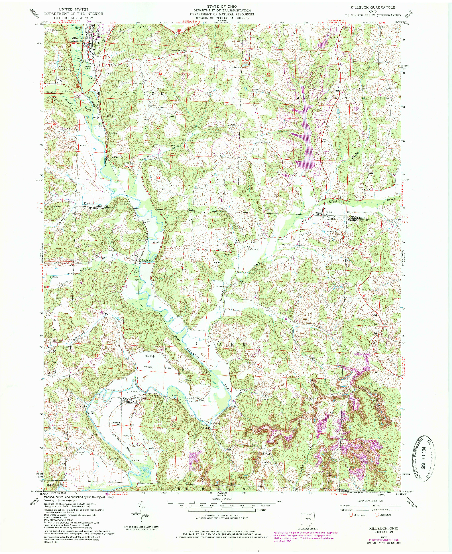 USGS 1:24000-SCALE QUADRANGLE FOR KILLBUCK, OH 1962