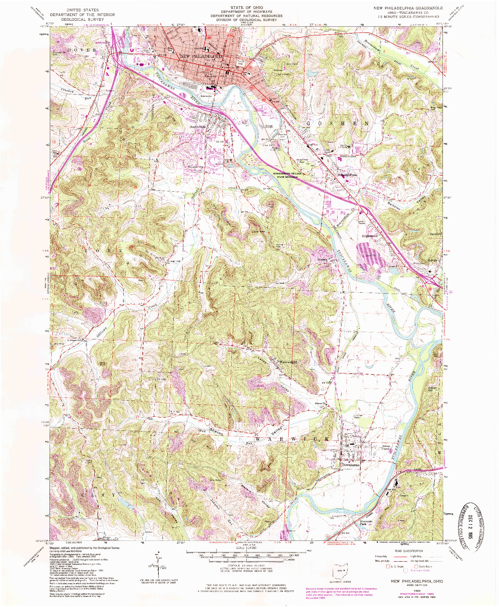 USGS 1:24000-SCALE QUADRANGLE FOR NEW PHILADEPHIA, OH 1962