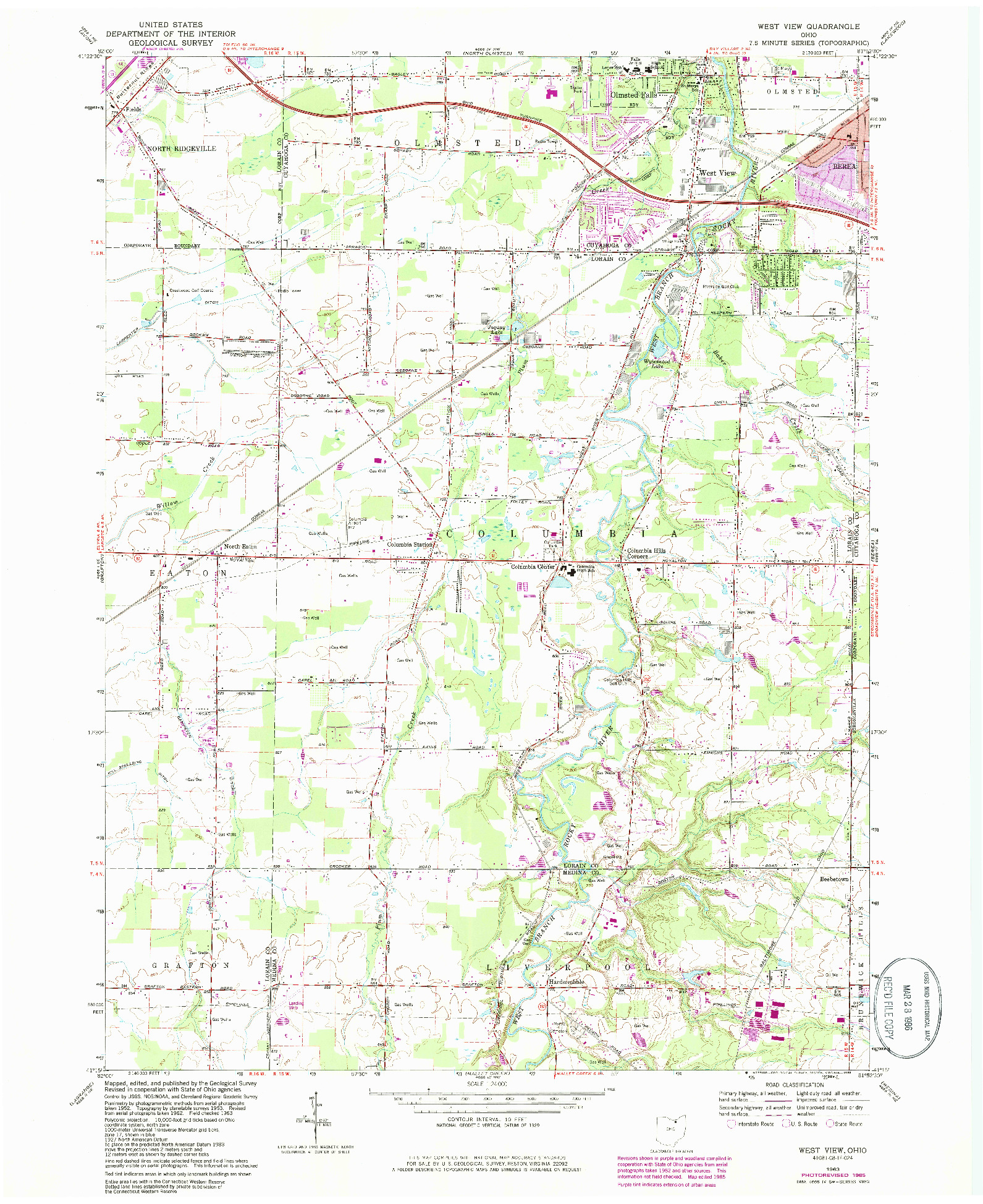 USGS 1:24000-SCALE QUADRANGLE FOR WEST VIEW, OH 1963