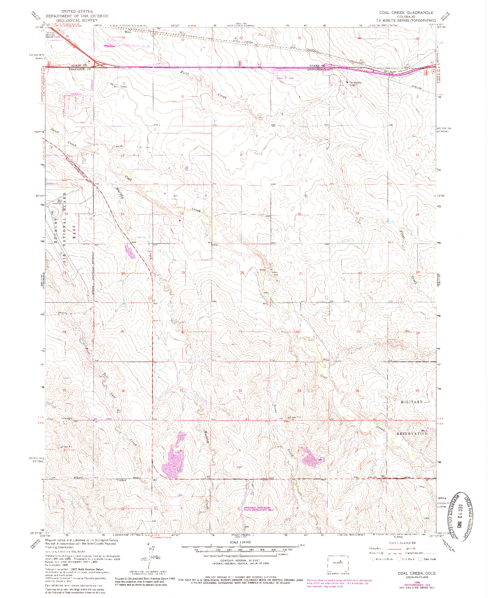 USGS 1:24000-SCALE QUADRANGLE FOR COAL CREEK, CO 1966
