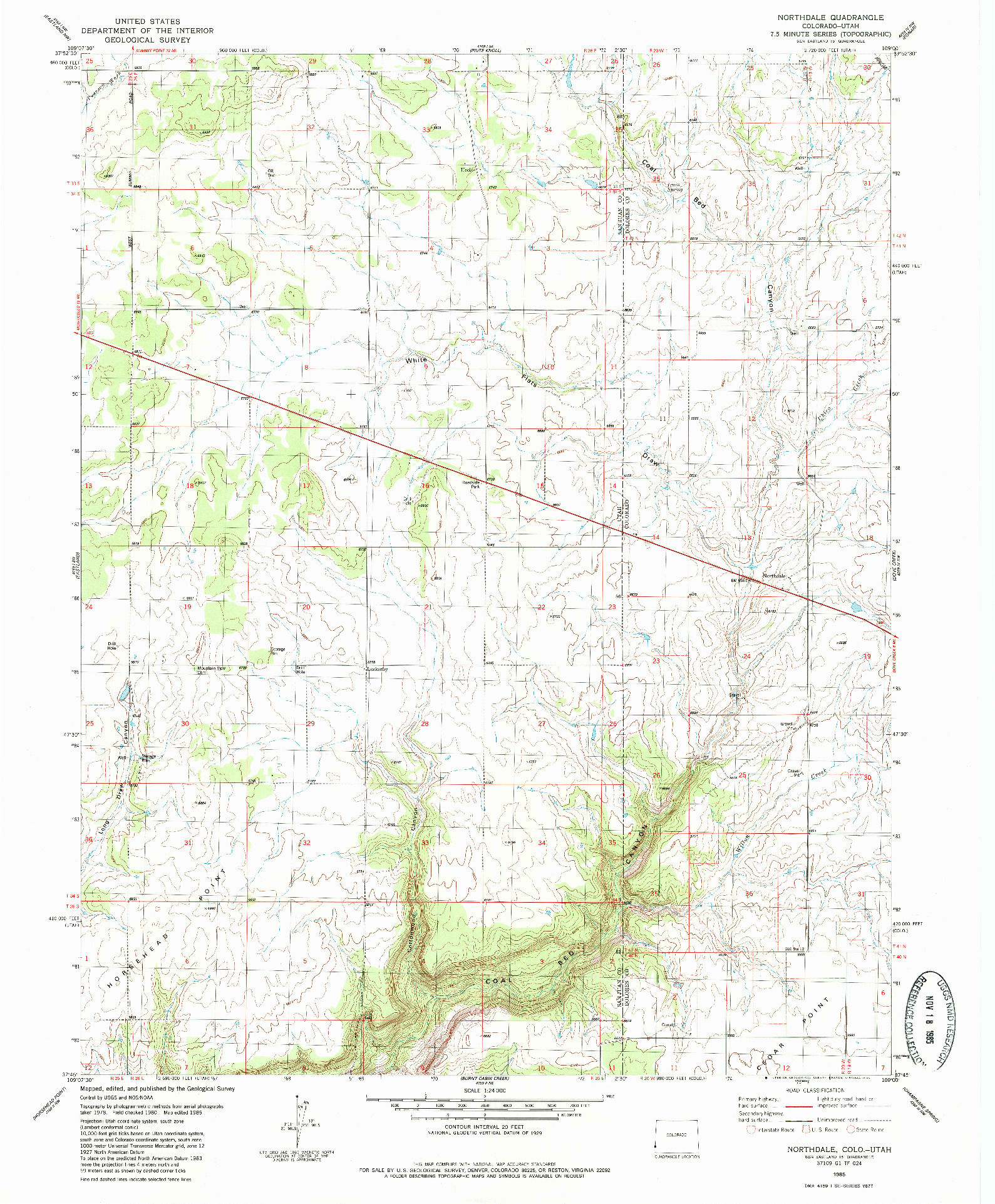USGS 1:24000-SCALE QUADRANGLE FOR NORTHDALE, CO 1985