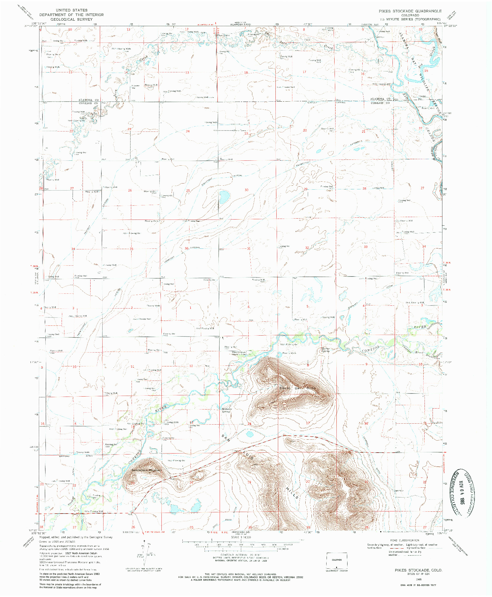 USGS 1:24000-SCALE QUADRANGLE FOR PIKES STOCKADE, CO 1968